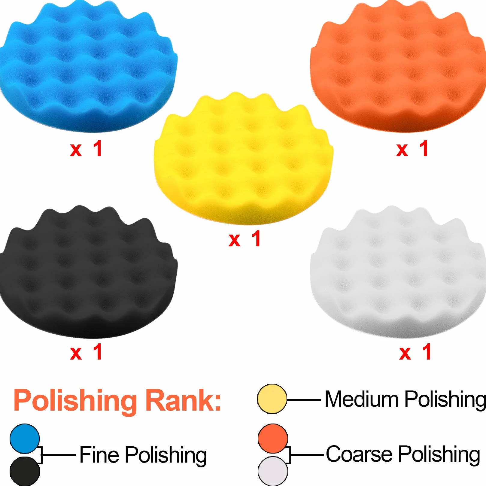SIQUK 13-częściowy zestaw podkładek polerskich, 125 mm, podkładki polerskie do samochodu, podkładki polerskie z pianki, bufory woskowe, nasadka polerska do wiertarki, 12,7 cm