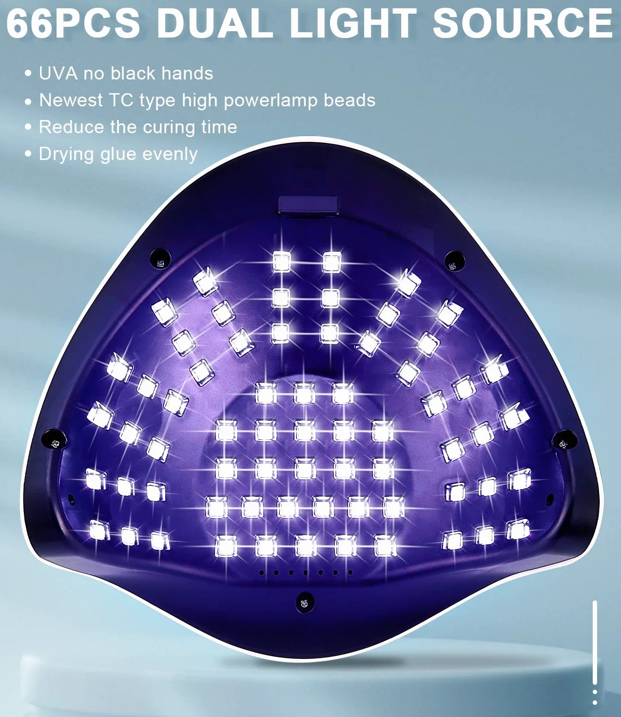 Lampa UV LED do Paznokci Żelowych, 280 W, 66 Diod LED, Profesjonalna Szybka Suszarka z 4 Timerami, Wyświetlaczem LCD i Inteligentnym Czujnikiem, Wszystkich Żelowych Lakierów