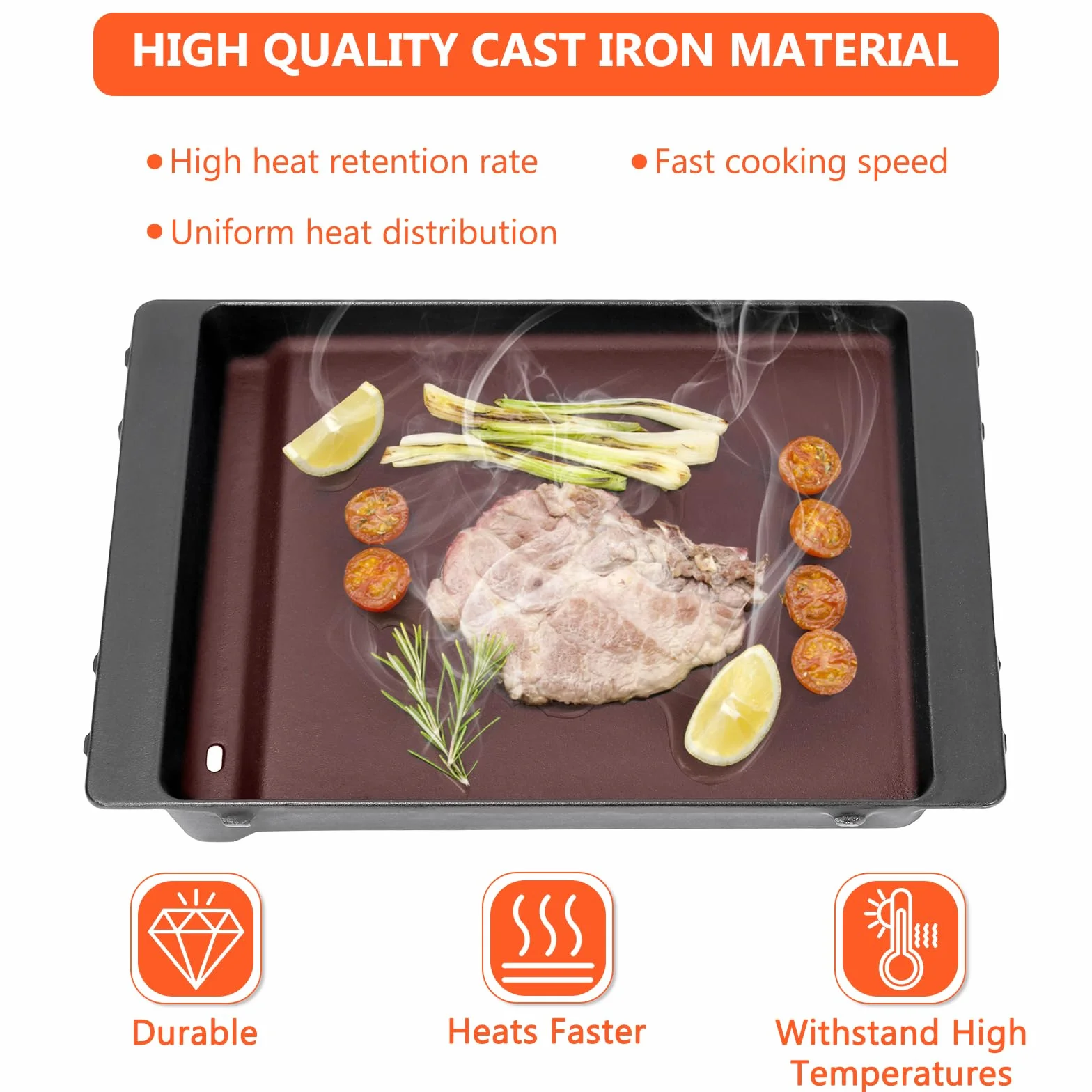 GFTIME Żeliwna płyta grillowa 44 x 30,5 cm do Weber Spirit seria 300 E-310 E-320 E-330 S-310 S-320 S-315 SP-330 SP-335 zamiennik