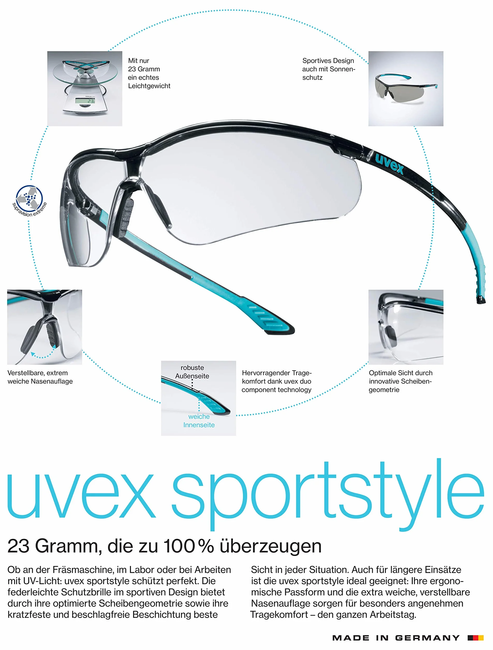 Uvex Sportowe okulary robocze ochronne