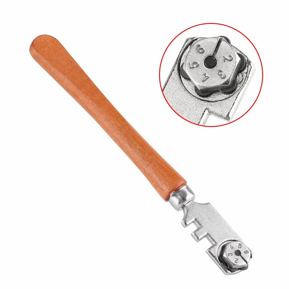 Nóż do szkła, 130MM Profesjonalny profesjonalny zestaw do cięcia szkła z sześcioma kołami Narzędzie do cięcia i trasowania szkła (nóż do szkła)