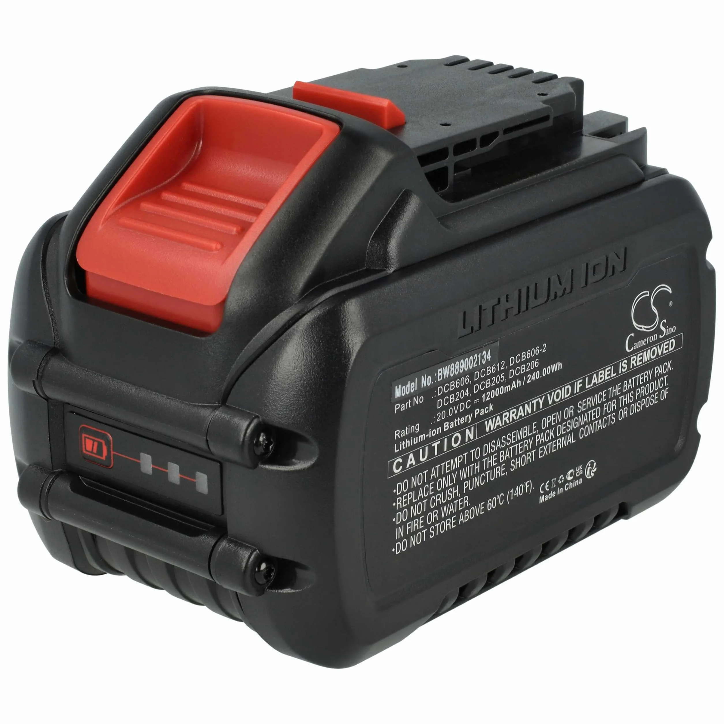 vhbw 1 x bateria kompatybilna z Dewalt DCD791NT, DCD795, DCD791P2, DCD796, DCD796D2, DCD792P2B elektronarzędzia (12000 mAh, Li-Ion, 20 V / 60 V)