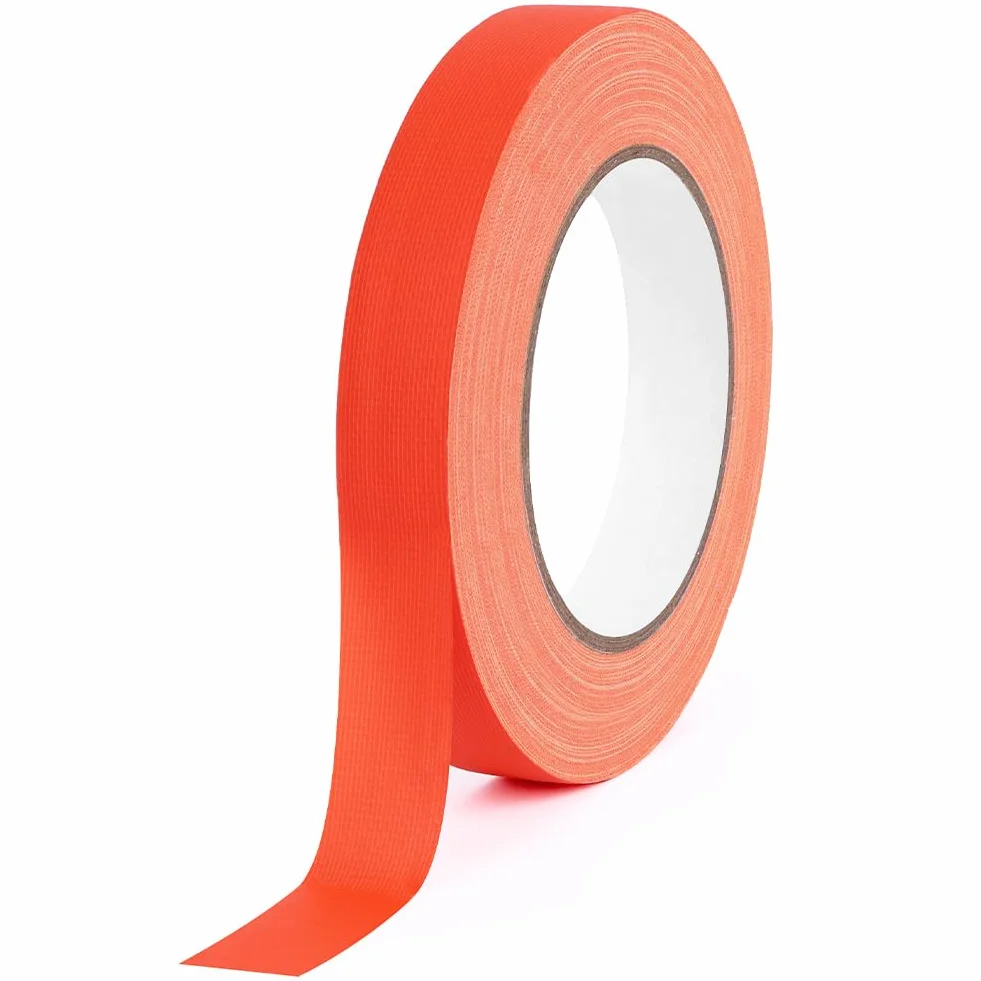 Gaffer, 19 mm x 25 m, 1 rolka taśmy świecącej w czarnym świetle UV, neonowa taśma tkana Gaffer na imprezę dekoracje na Halloween, czerwona
