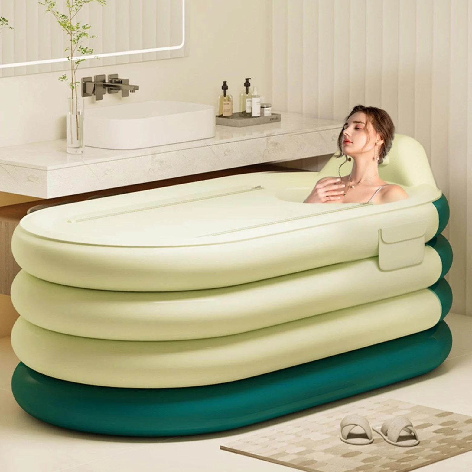 Nadmuchiwana wanna, narzędzie do mycia z pompką nożną, dmuchawa pod prysznic, do spa, relaksu, regeneracji, mieszkania, domu, hotelu, dla mężczyzn i kobiet