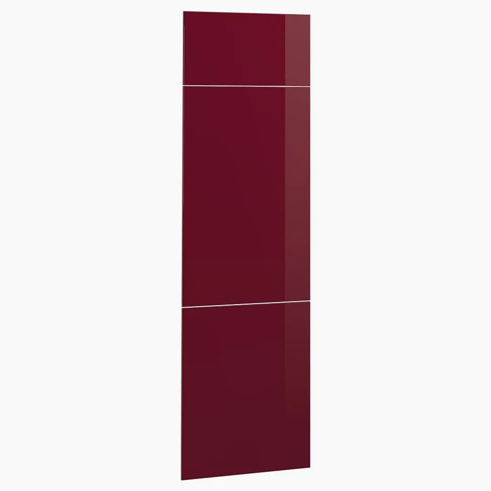 Vicco Front kuchenny "R-Line", Czerwony połysk, 59.6 x 196 cm | front meblowy do szafki pod zabudowę lodówki, adapté aux armoires de cuisine R-Line pour une installation facile