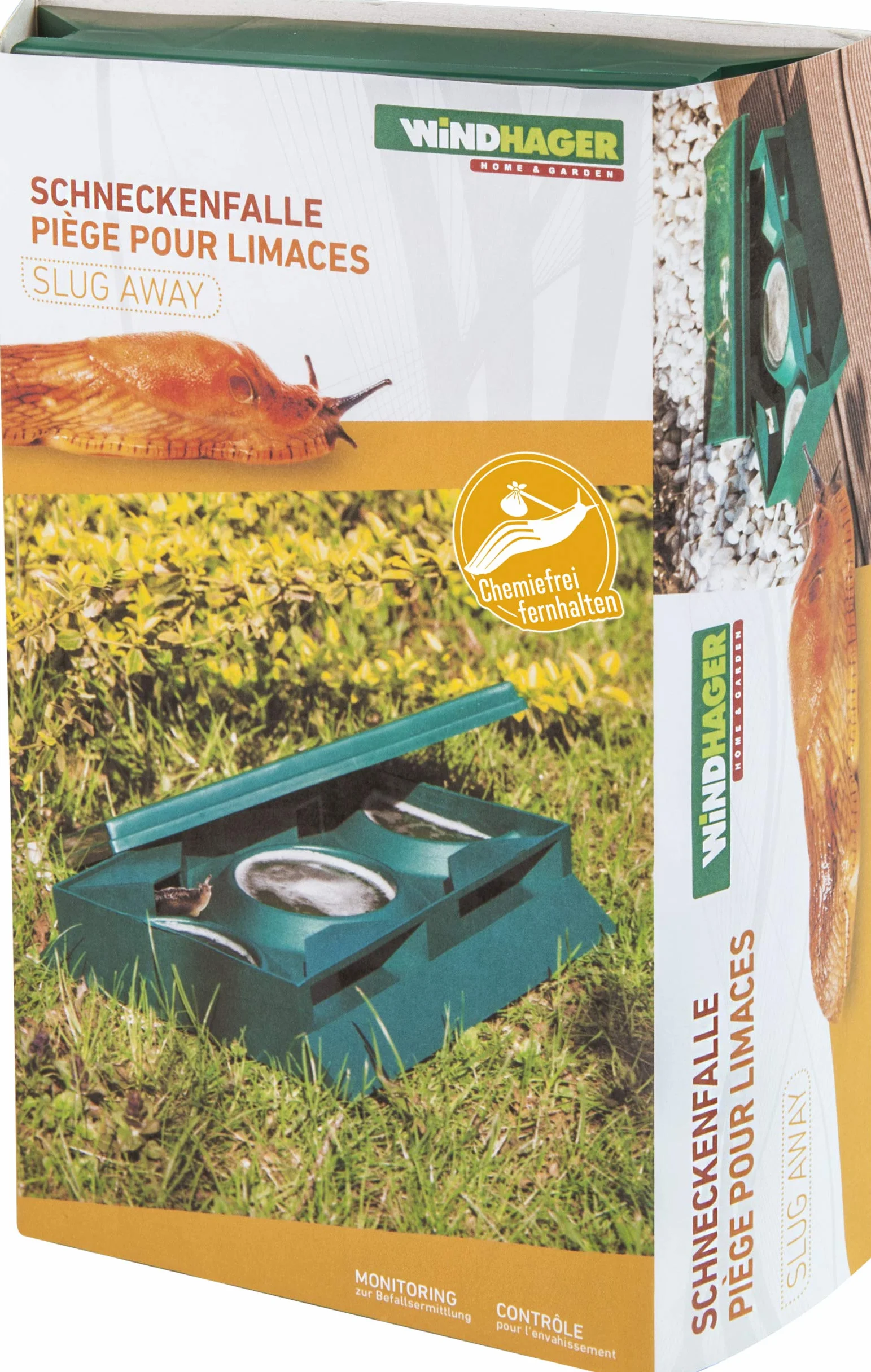 Windhager Pułapka na ślimaki Slug-Away, pułapka na piwo, ochrona przed ślimakami, zwalczanie ślimaków bez chemii i trucizny, 20,5 x 26 x 6 cm, zielona, 02430