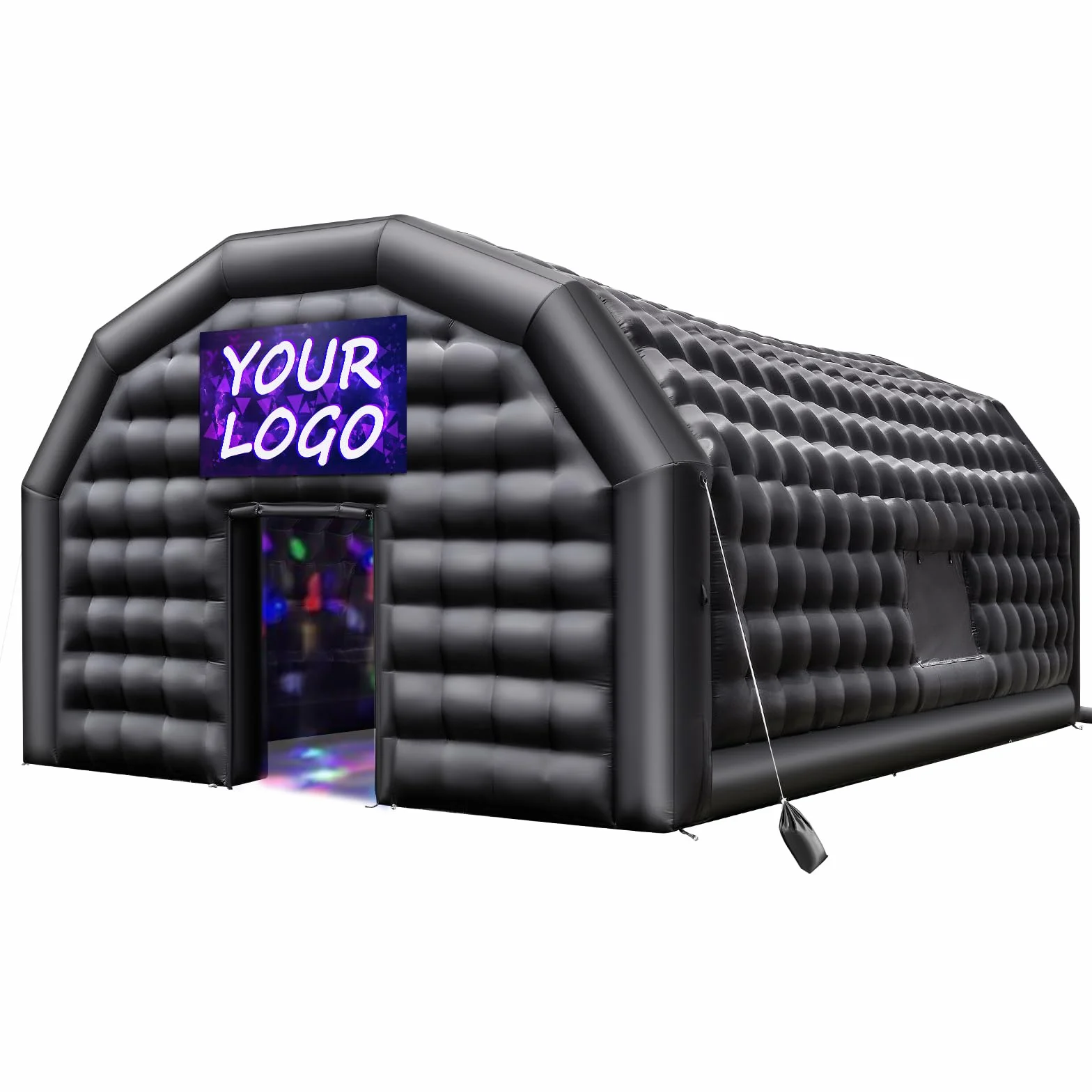 VEVOR Nadmuchiwany namiot imprezowy 9 x 6 x 4 m z dmuchawą 1100 W, czarny
