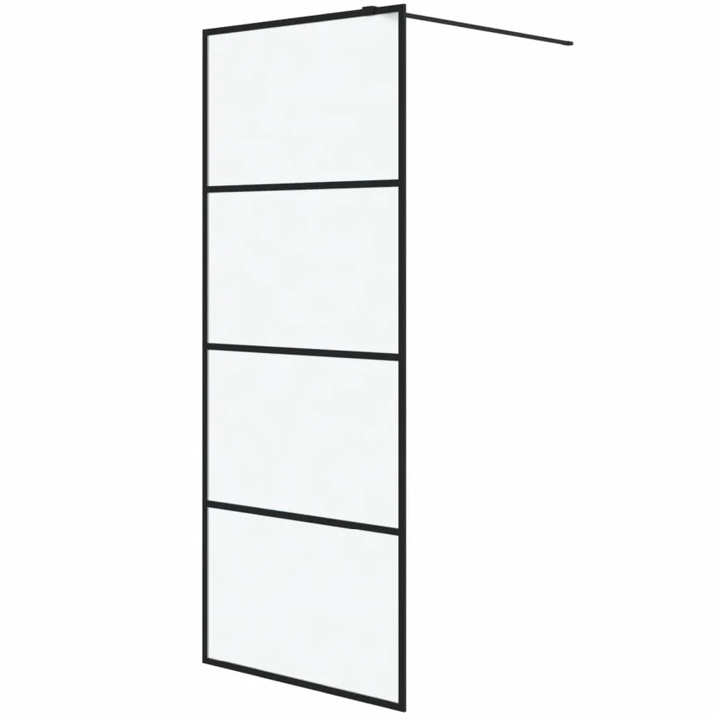 Fengshui Ścianka prysznicowa Walk-In czarna 80 x 195 cm ESG matowa | 5 mm szkło bezpieczne ESG, aluminiowa rama, regulowany profil, instrukcja montażu w zestawie