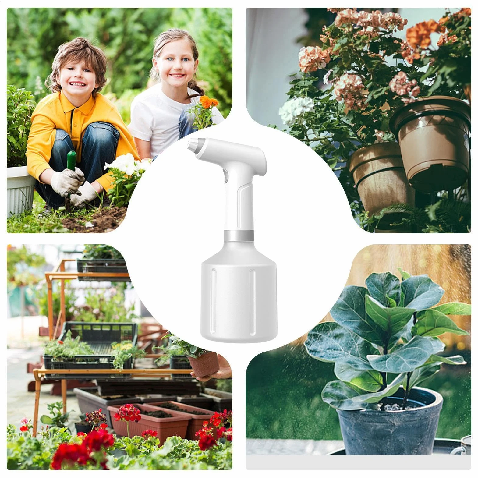 Electric Spray Bottle, Rechargeable Plant Mister, 4.25x11.02in Usb Powered Water Dispenser, Adjustable Mist Pressure, Ergonomic Grip Handle for Cleaning, Lawn, Yard, Garden, Indoor