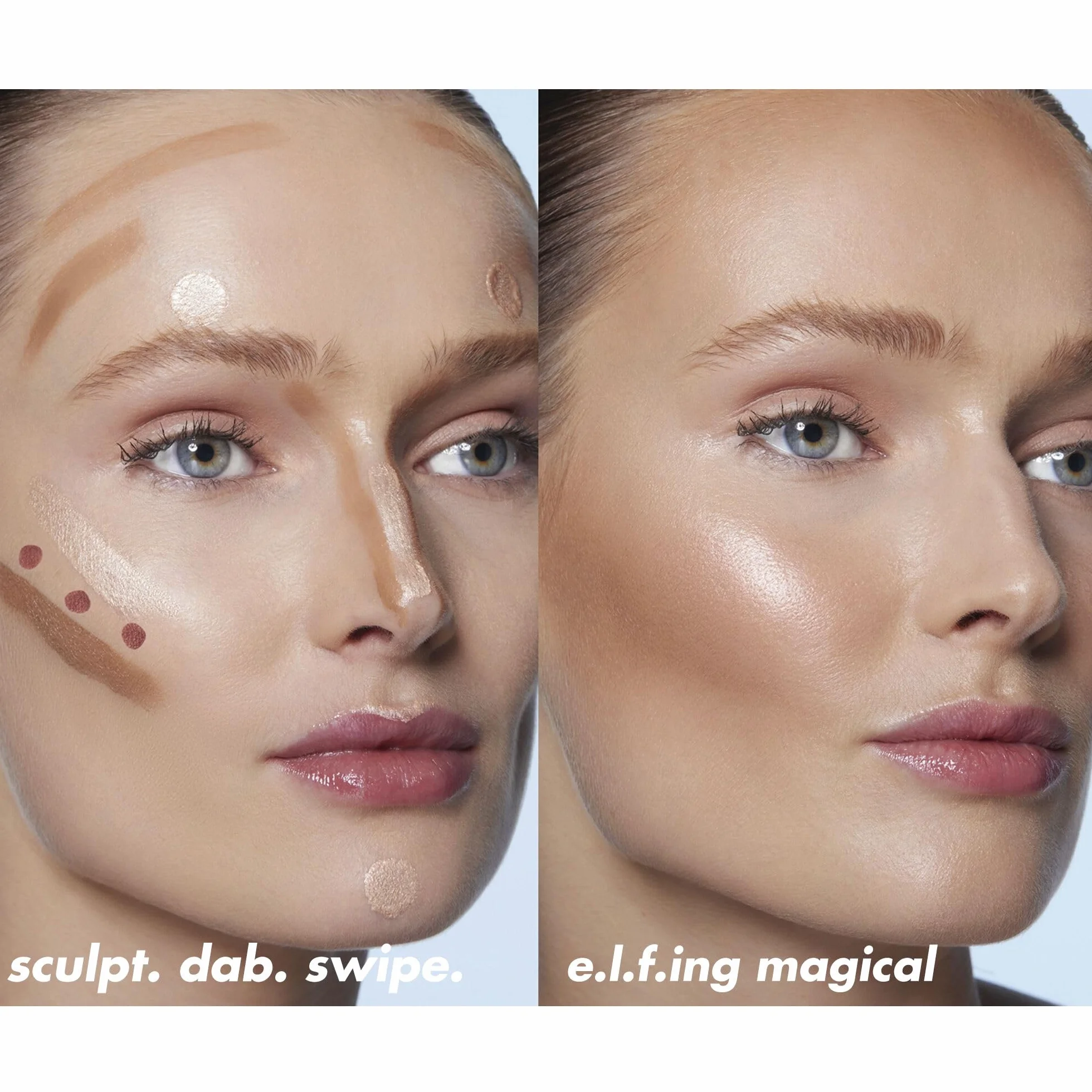 e.l.f. Halo Glow Contour Beauty Wand, płynna różdżka konturowa dla naturalnie rzeźbionego wyglądu, formuła do zbudowania, wegańska i wolna od okrucieństwa, głęboka/bogata