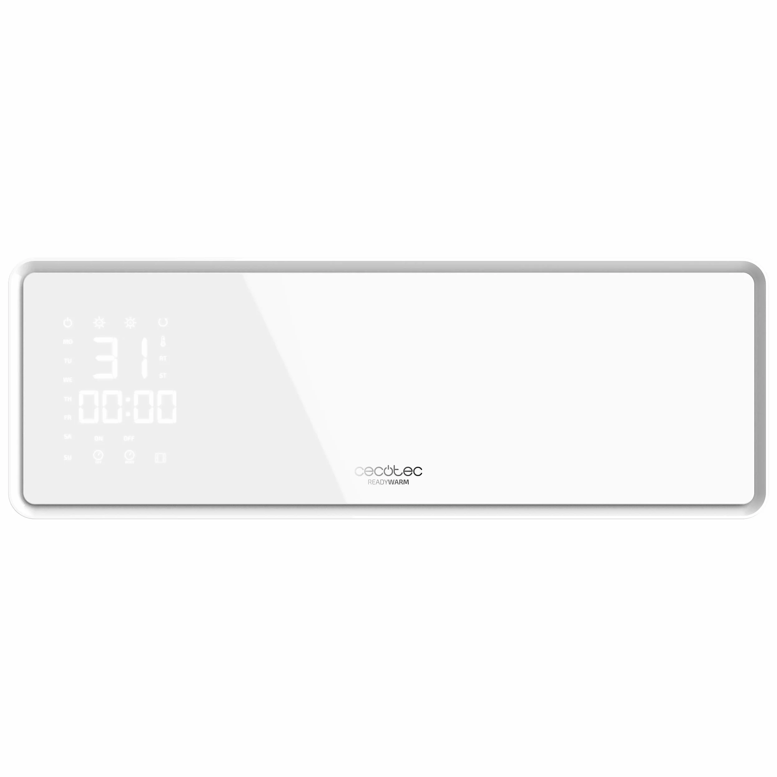 Cecotec Ceramiczny grzejnik ścienny z wyświetlaczem LED i pilotem gotowym ciepłym 5310 PowerBox Ceramic. 2000W, 3 tryby, timer 24 h, oscylacja, IP23, zestaw montażowy, zasięg 20m2