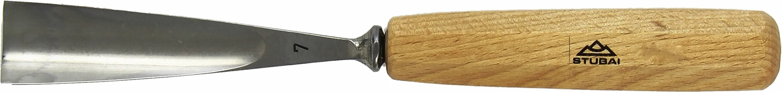 Stubai 550730 dłuto do rzeźbienia w drewnie typu 7, długie/polerowane, szaro-beżowe, 30 mm