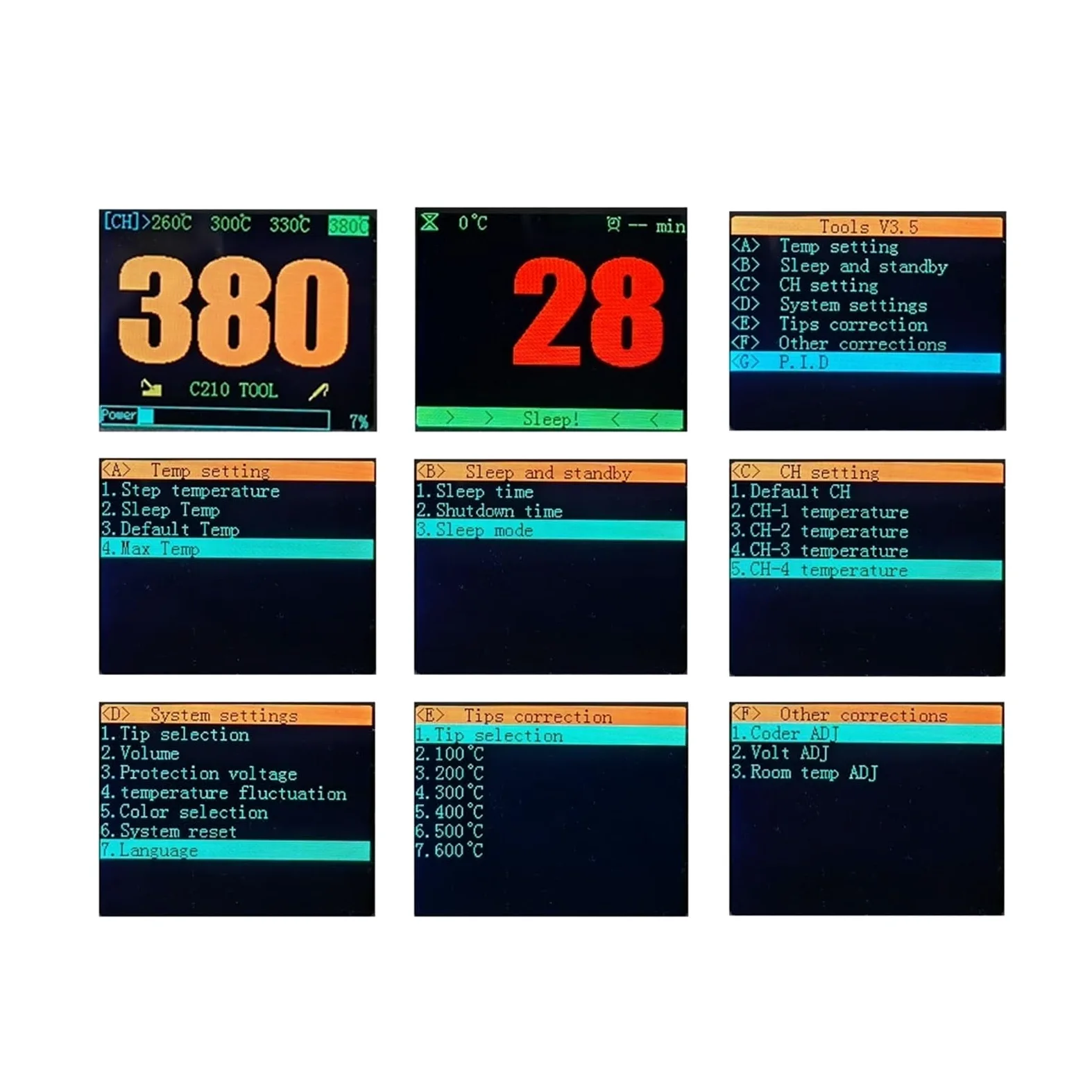 Stacja Lutownicza, Stacja Lutownicza C210 Do Końcówek JBC-210 Spawanie Elektryczne Cyfrowe Automatyczne Uśpienie Szybkie Nagrzewanie 85W 500C(Set 2)