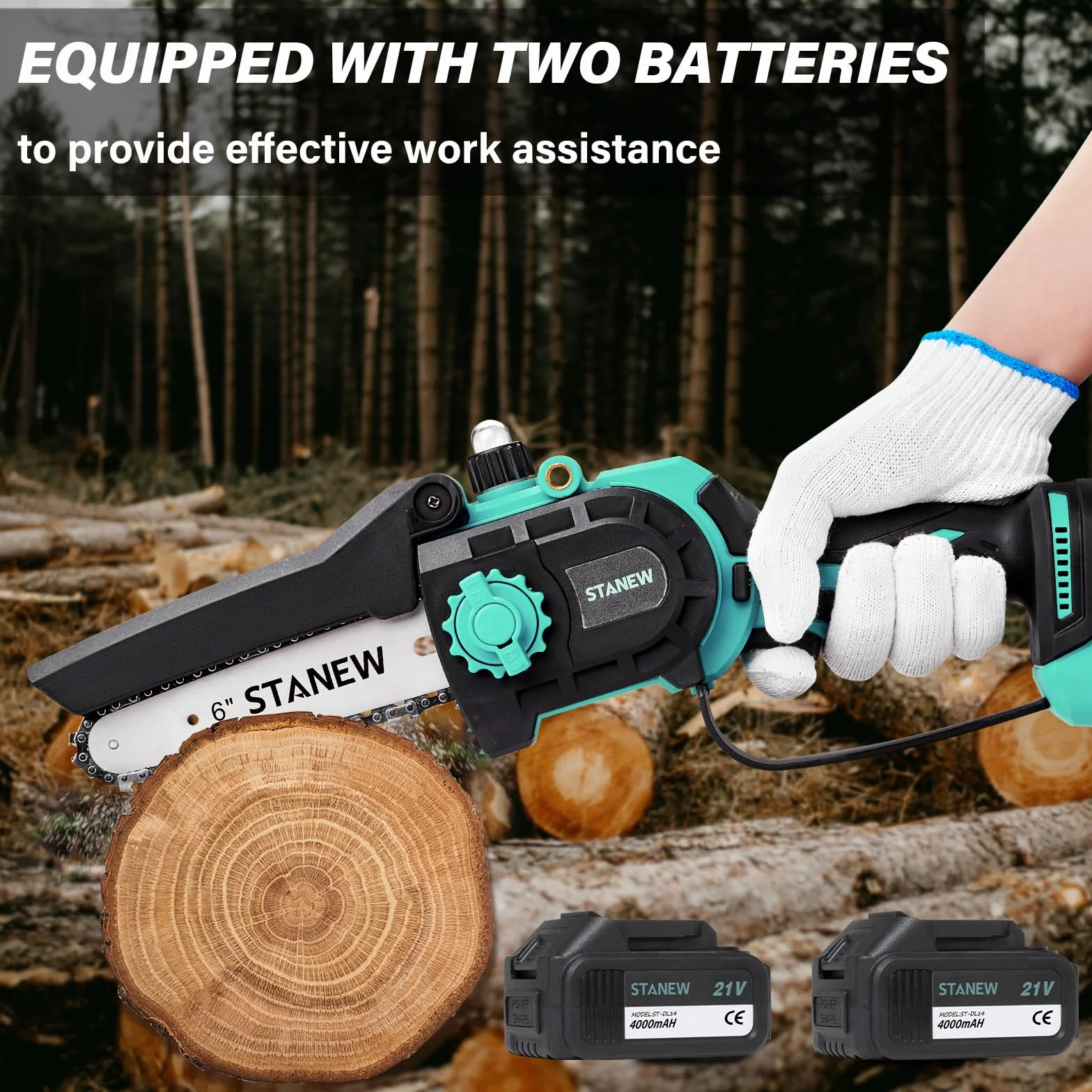 Stanew bezszczotkowa piła łańcuchowa 600 W 2 baterie 2 Ah