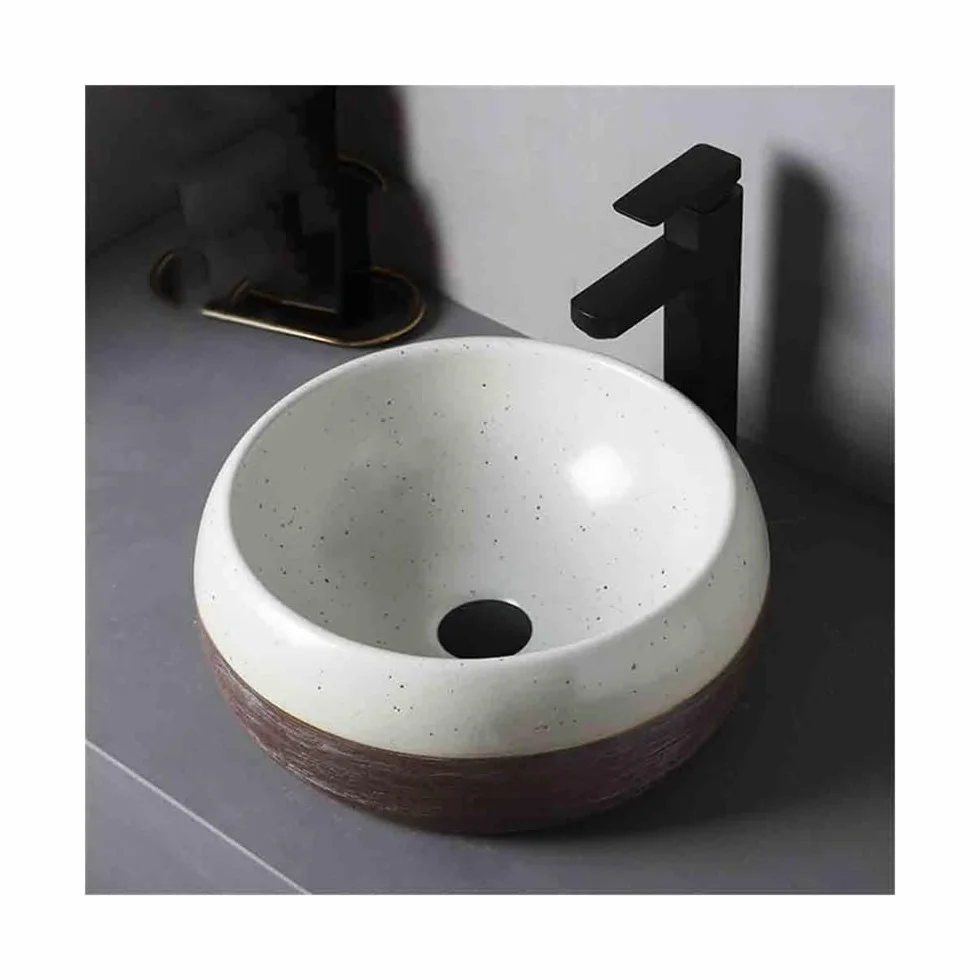 Umywalka łazienkowa umywalka nablatowa na balkon, umywalka ceramiczna w stylu vintage, umywalka, umywalka, kolor patchworkowy, nowoczesny blat