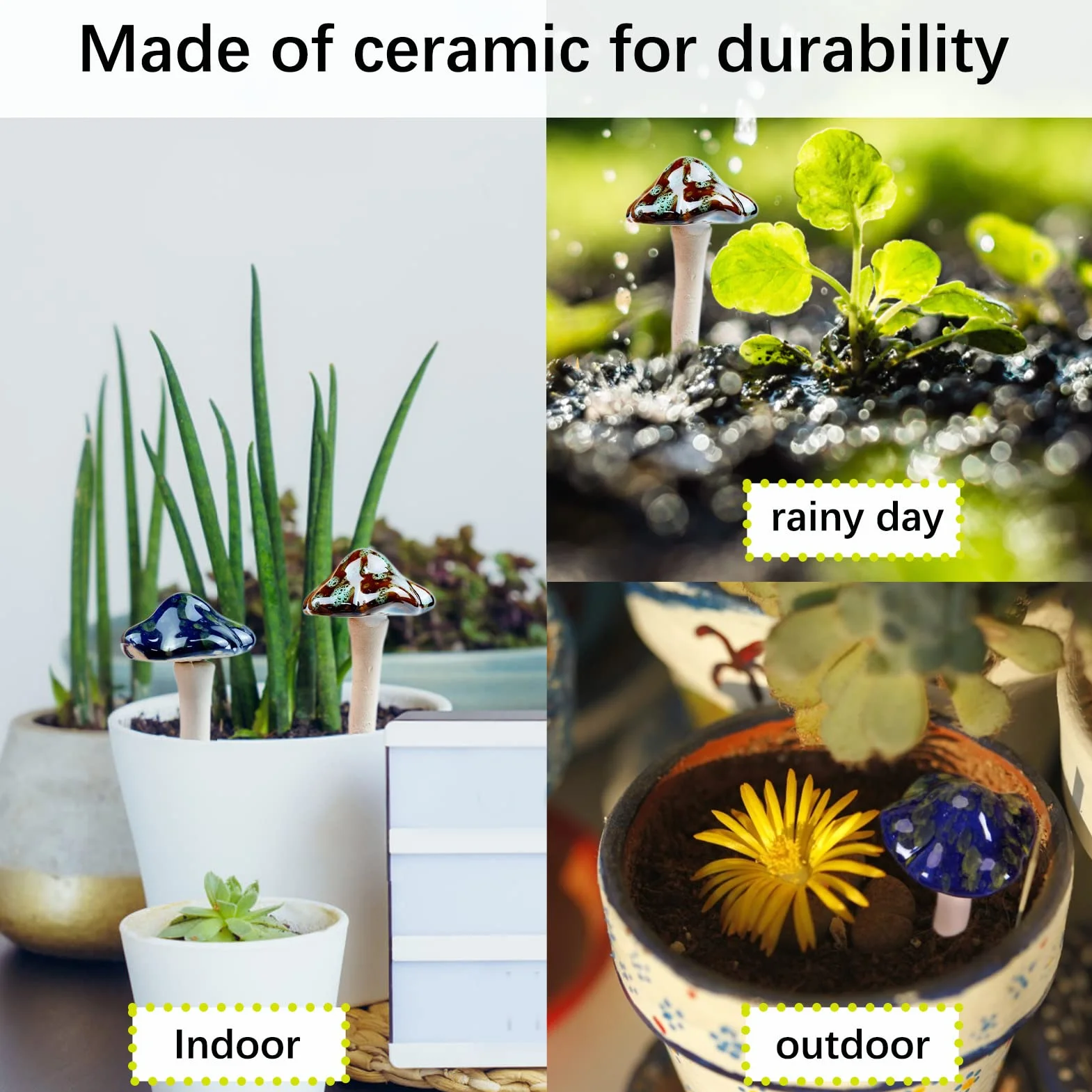 Ceramiczne grzyby ogrodowe muchomor dekoracja doniczek Fairy Garden 5 sztuk