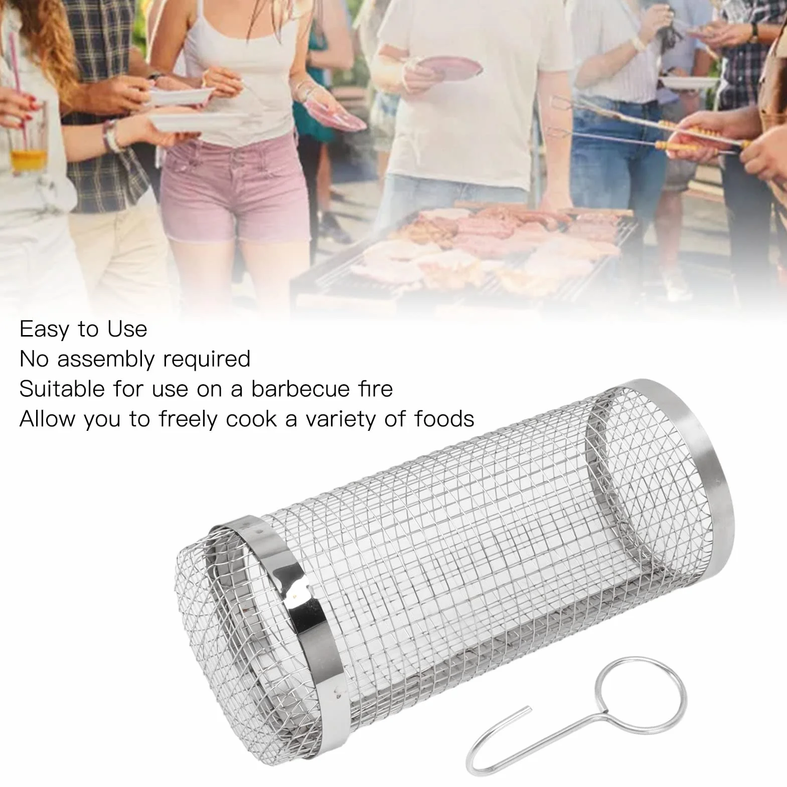 Kosz do grillowania ze stali nierdzewnej 30 cm 13,5 l