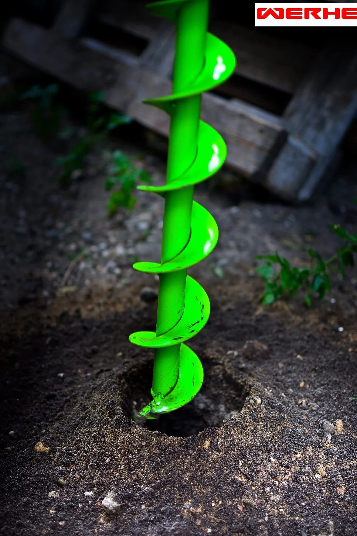 WERHE świder ziemny 100 mm z podwójną spiralą | precyzyjny grot, długość 80 cm, głębokość robocza 76 cm, do sadzenia drzew i budowy ogrodzeń, ostrza z możliwością ostrzenia
