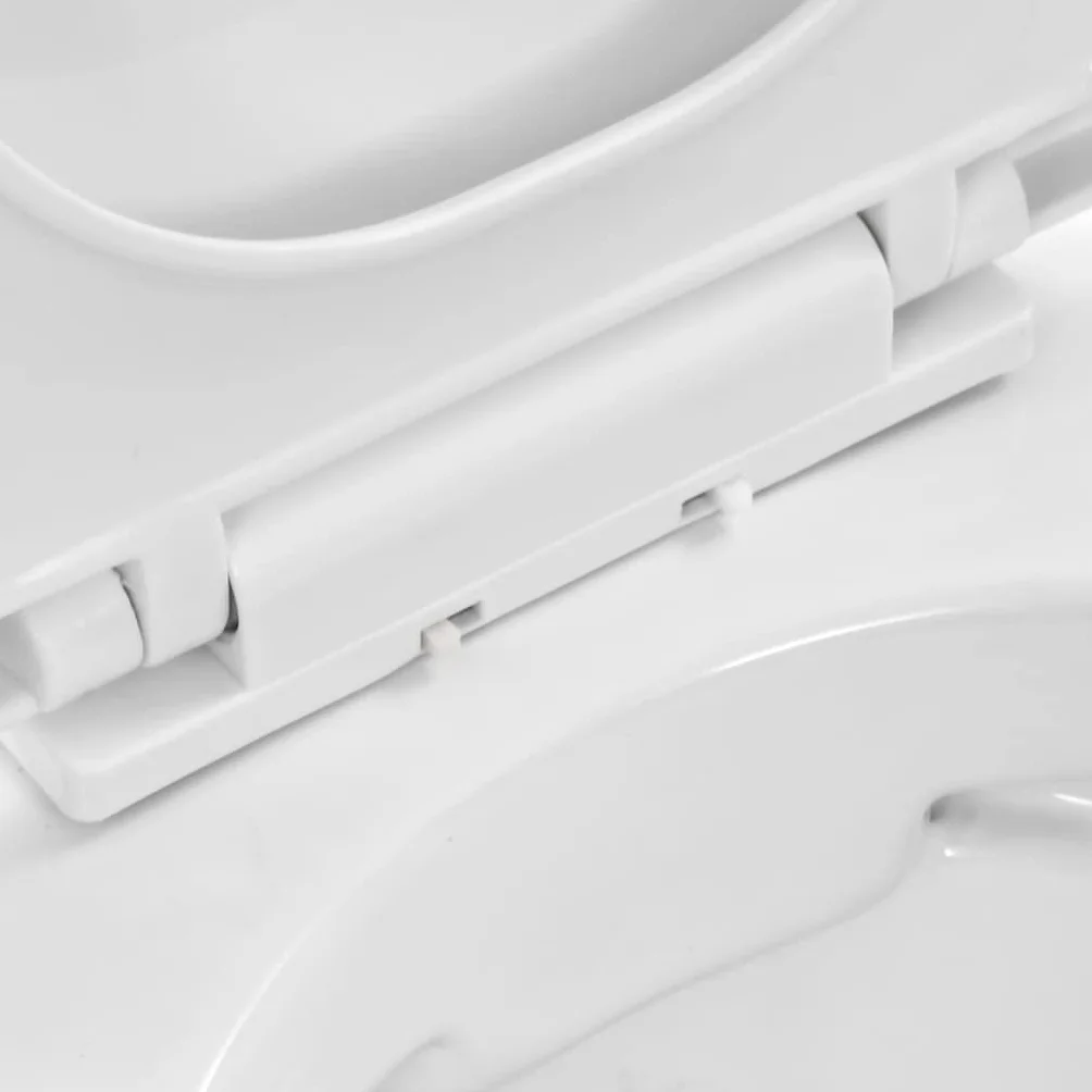 vidaXL Wisząca toaleta bez kołnierza, ceramiczna, biała