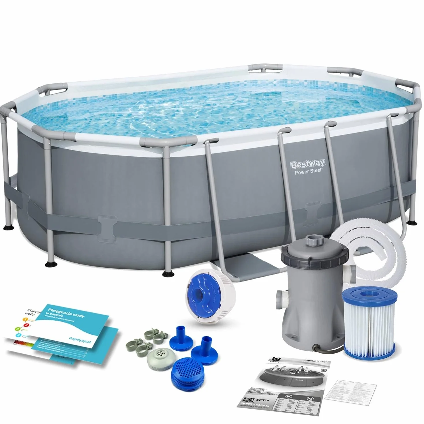 Bestway Power Steel 10' x 6'7" x 33" Oval Pool Set