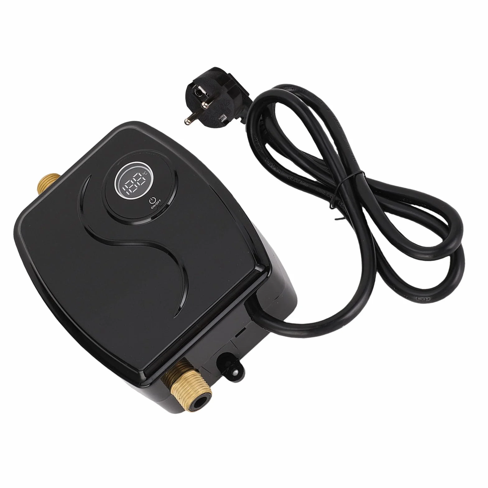 Eujgoov Podgrzewacz Wody 3000W, Mosiężny Wlot i Wylot, Scretarz Dotykowy Mini Podgrzewacz Wody do Domu, łazienki, RV, IPX4, Dotknij 0,04-1.2mpa (Wtyczka UE 220V)