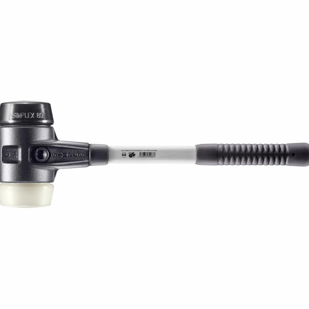 Halder 3728080 miękka twarz młot Simplex z obudową odlewu stalowego z gumy/nylonu, wielokolorowy, 80 mm