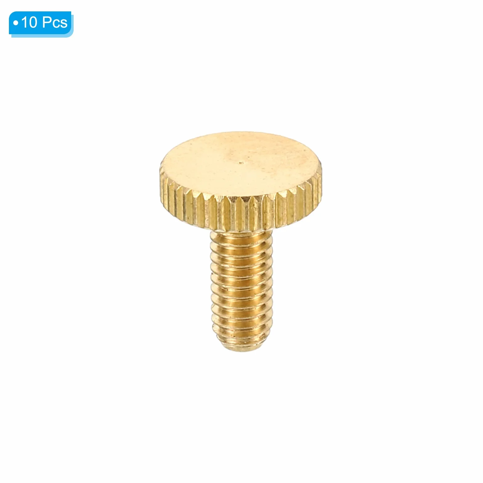PATIKIL Zestaw 10 sztuk śrub na kciuk M4 x 10 mm, radełkowane, płaskie, mosiężne, śruby, uchwyty, uchwyty z prostymi ramionami, do lamp retro