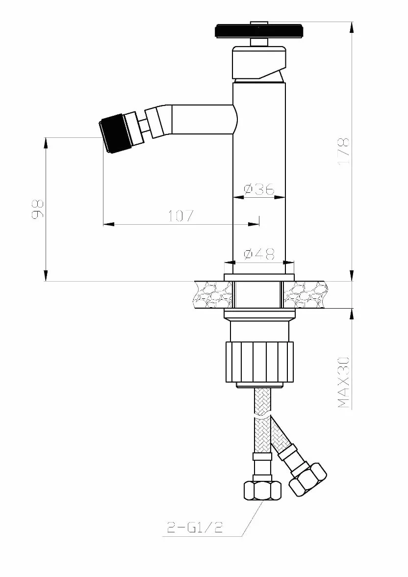 Essebagno 9023795 Indus bateria bidetowa miedź