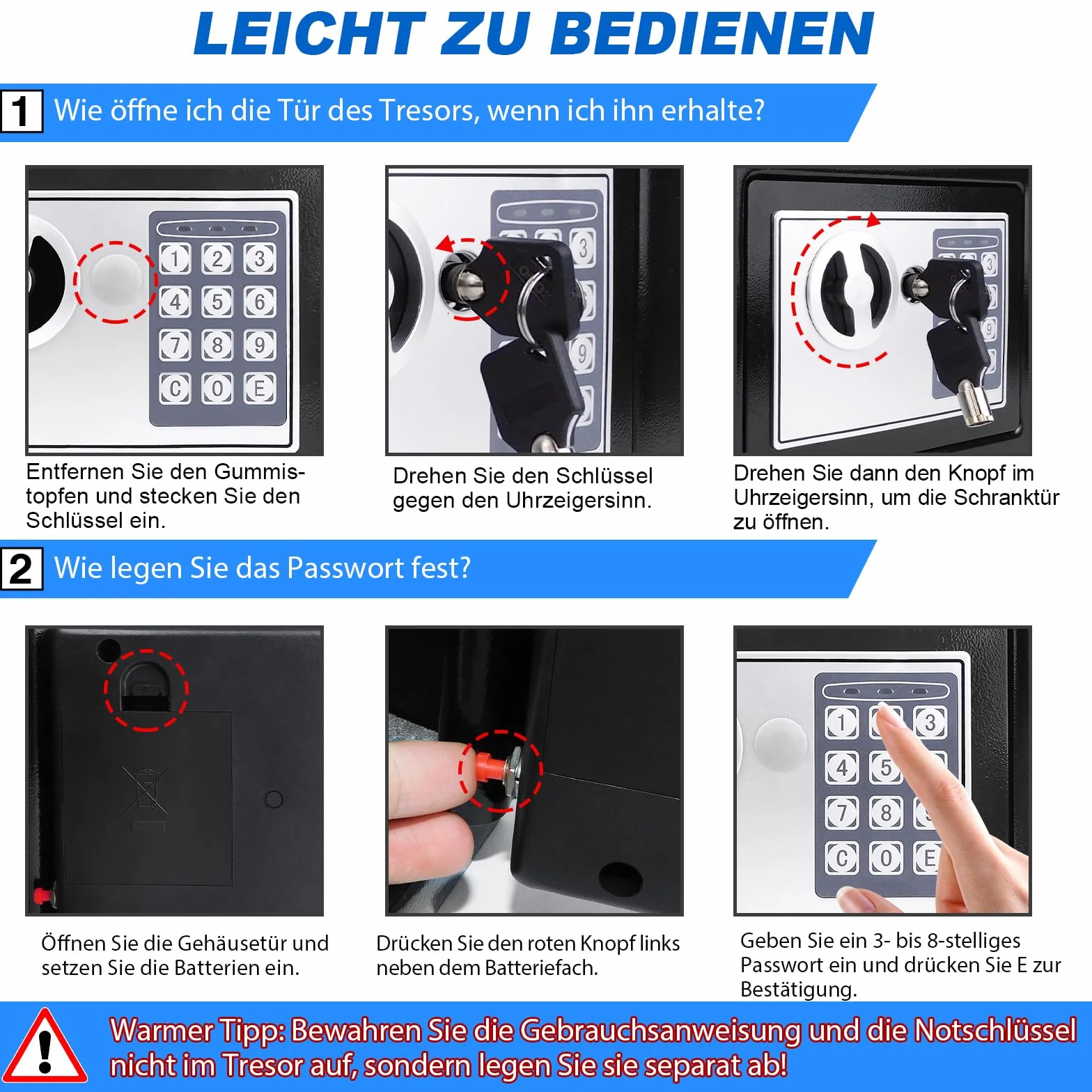 Sejf 8,5 l, ognioodporny sejf, elektroniczny sejf cyfrowy z 2 kluczami awaryjnymi, podwójna blokada bolca, sejf domowy, pudełko bezpieczeństwa na pistolety, biżuterię na pieniądze, dokumenty, kolor