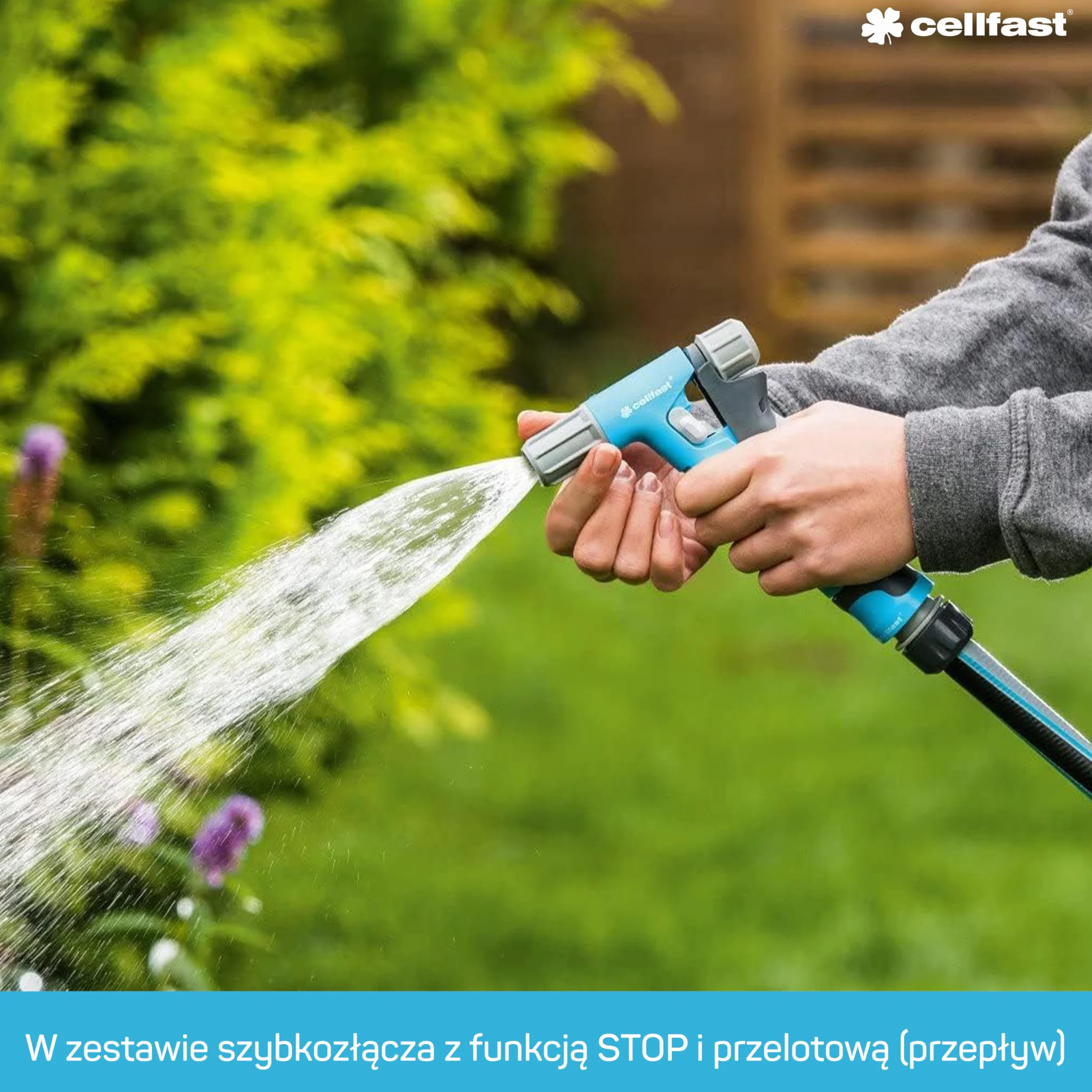 CELLFAST Zestaw Ze Zraszaczem Zraszacz Ogrodowy Do Trawnika Kwiatów Roślin Hydron Ideal 3/4"