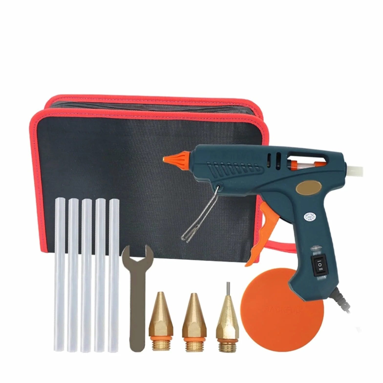 Pistolet Do Kleju Na GorąCo Pistolet Do Klejenia Torba Na Narzędzia Pistolet Do Klejenia Na Gorąco Miedziana Dysza Do 11mm Klej W Sztyfcie Domowe Rękodzieło DIY Klej Gorący Pistolet(Set C)