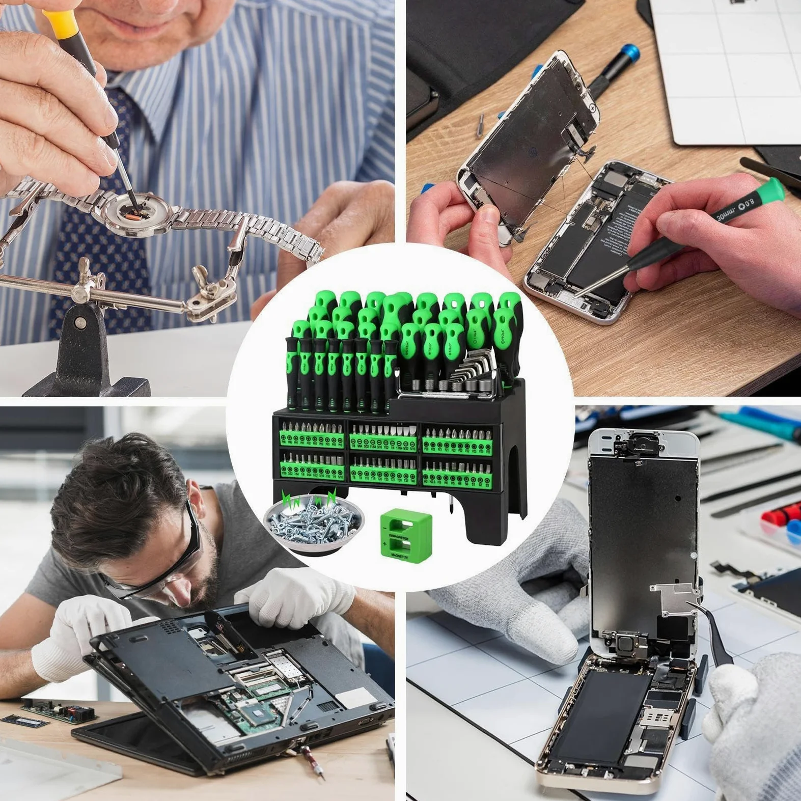 Zestawy Bitów Do Wkrętaków Wytrzymały Magnetyczny Komplet Narzędzi Z Etui | Komplet Śrubokrętów Do Napraw Domowych Produkcji Przemysłowej Instalacji Elektrycznych i Napraw Dla Elektryków
