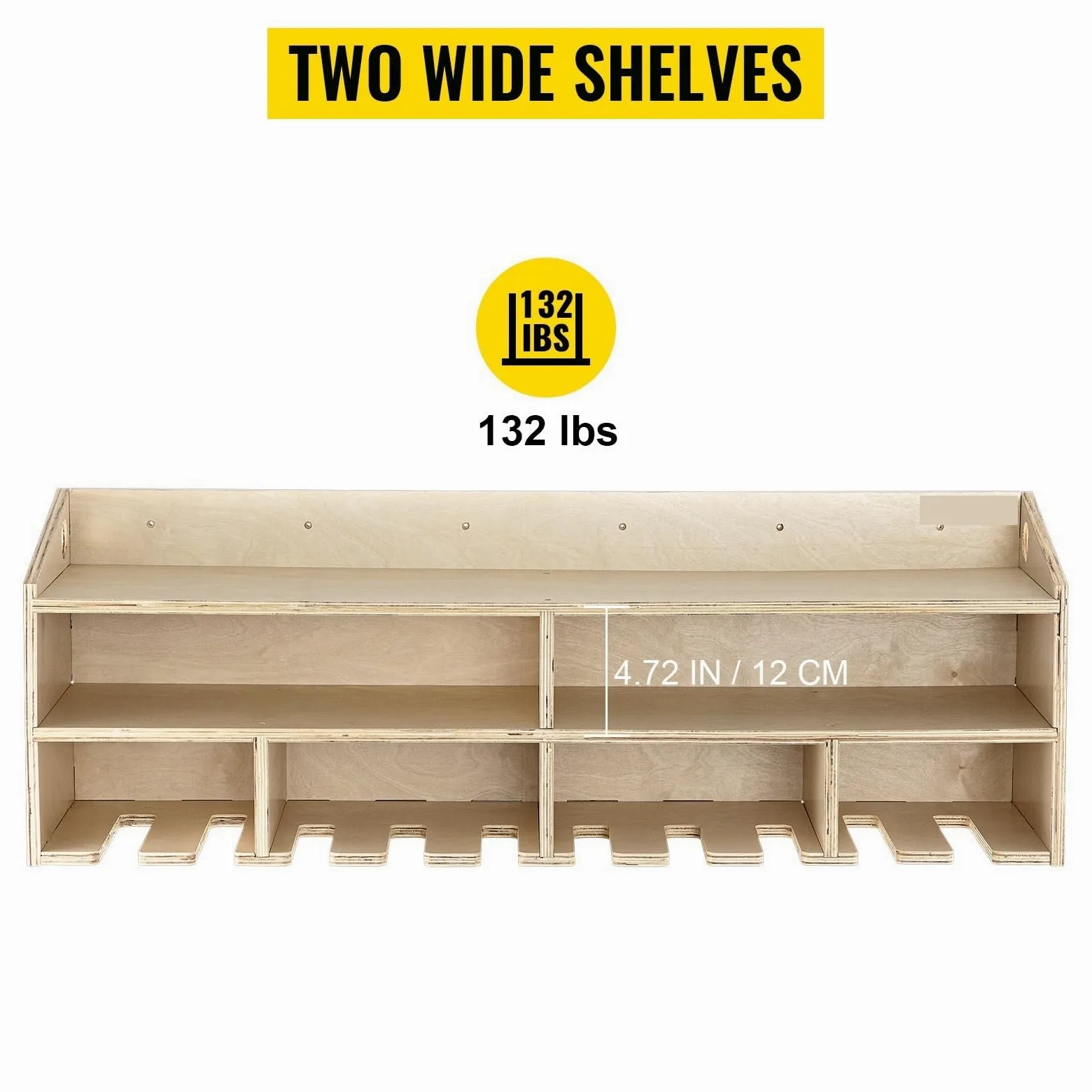 2/4-półka naścienna organizery narzędzi sprzętowych szafka 5/10 gniazd wiertarka udarowa stacja ładująca garaż uchwyt na elektronarzędzia(Brown 2-Shelf 5-Slot)