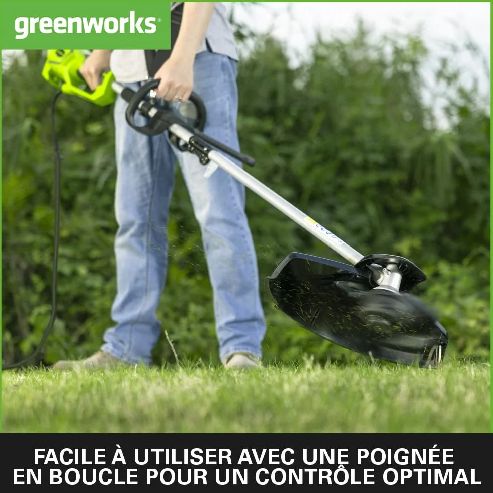 Greenworks Podkaszarka elektryczna 2w1 GST1246 (AC Electric 230V moc silnika 1200W szerokość koszenia 40cm żyłka tnąca 2mm 5500 obr/min regulowany dodatkowy uchwyt półautomatyczna szpula żyłki)