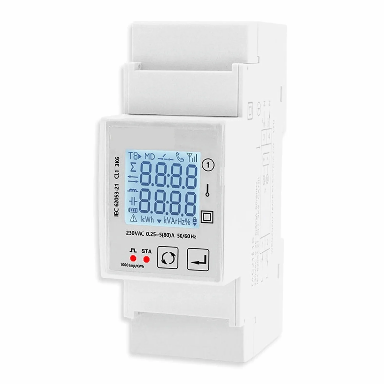 Inteligentny Licznik Energii ZigBee Jednofazowy 80A Monitor Zasilania Na Szynę Din KWh Watomierz Woltomierz Amperomierz Monitorowanie Energii