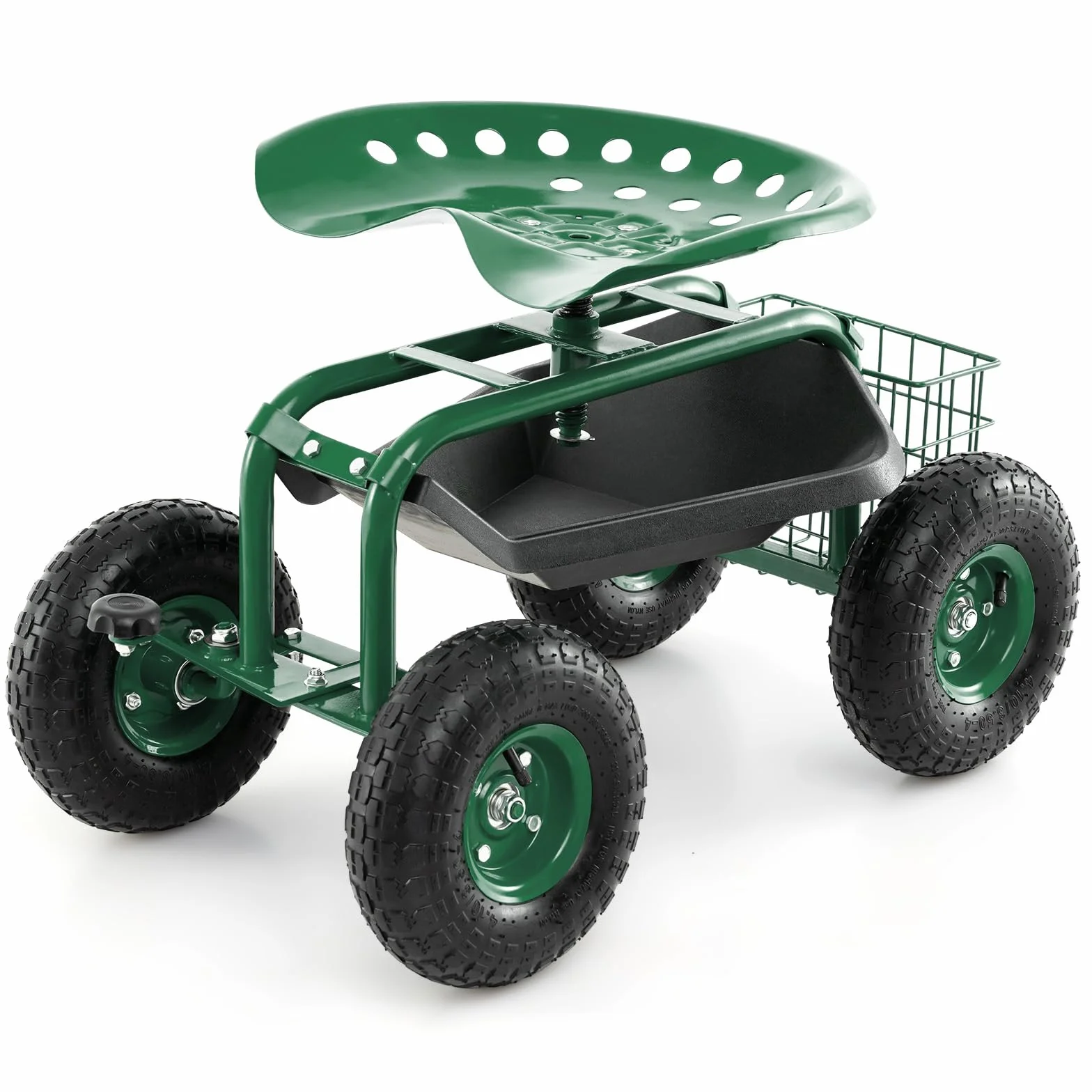 COSTWAY Siedzisko obracane 360° z regulacją wysokości, mobilne ogrodowe, do 150 kg