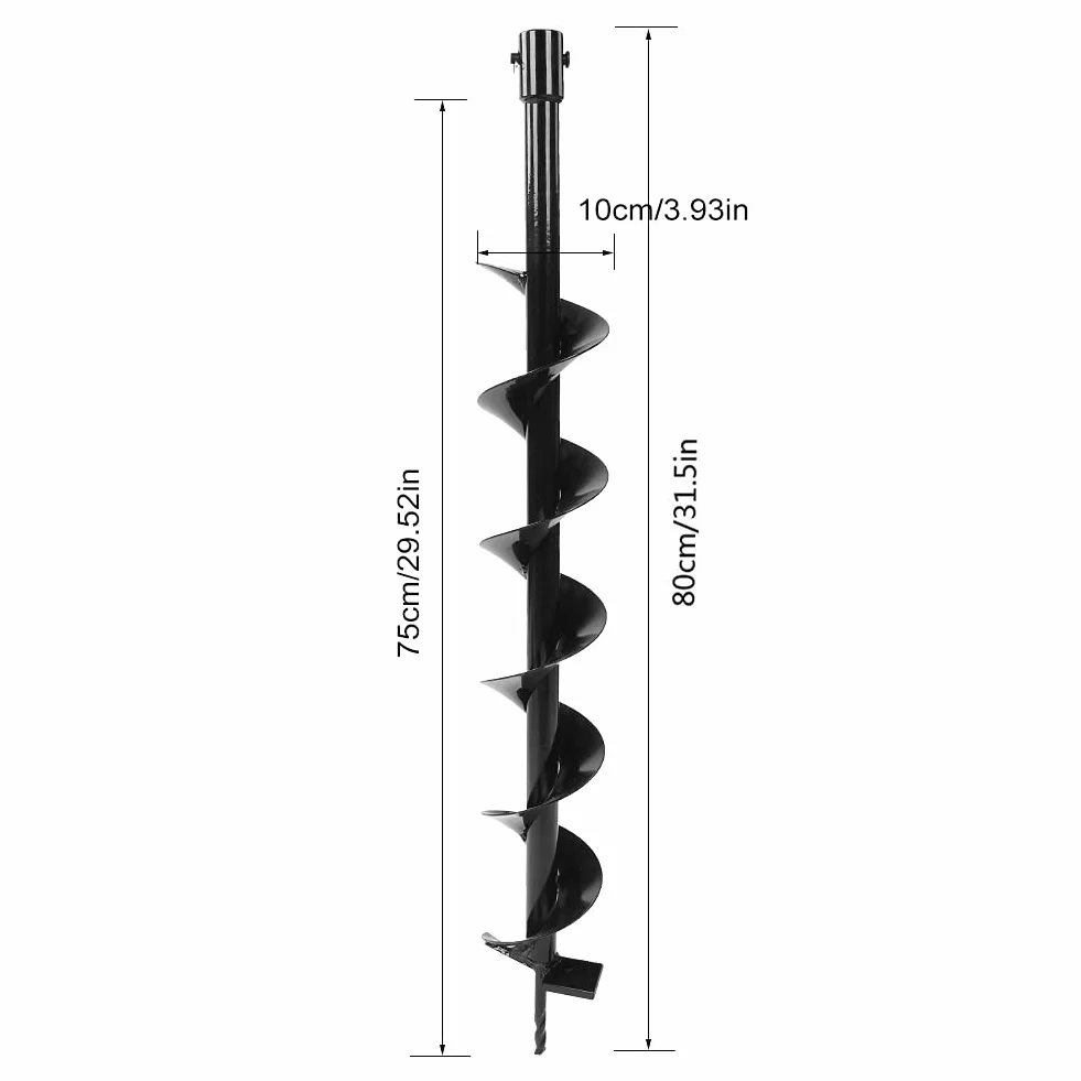 Wiertło Ogrodowe Ślimakowe Stal Manganowa 100x800mm Sześciokątne