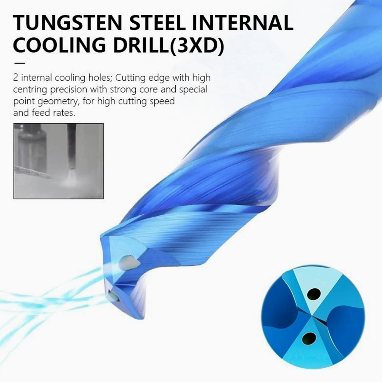 Wiertło 3D z twardego metalu 3-12 mm wewnętrzne wiertło chłodzące wiertło spiralne niebieska powłoka wiertło do metalu 1 szt. (kolor: 4,8 x 6 x 28 x 66 l)