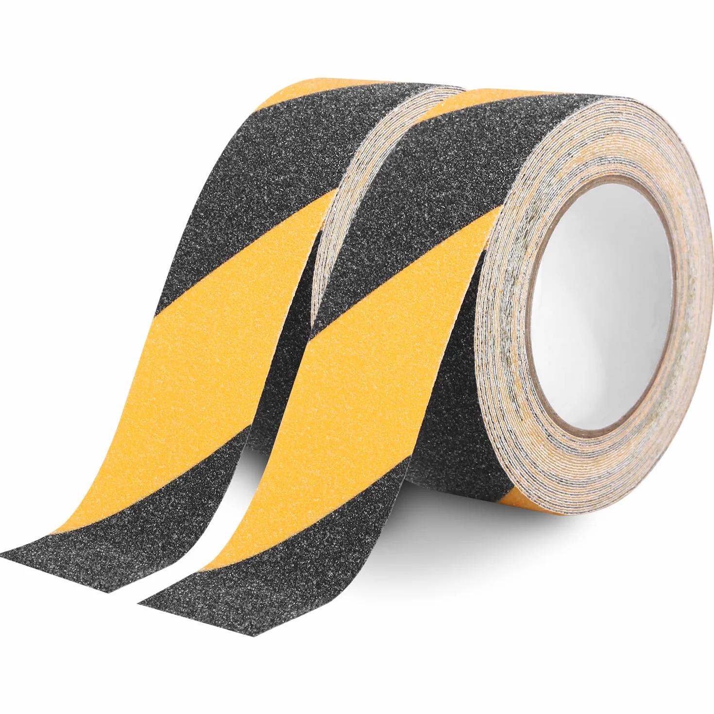 Antypoślizgowe paski, 2 rolki 50 mm x 10 m, antypoślizgowe taśmy bezpieczeństwa, samoprzylepna, taśma ostrzegawcza, do antypoślizgowych stopni schodów wewnątrz i na zewnątrz, czarno-żółte