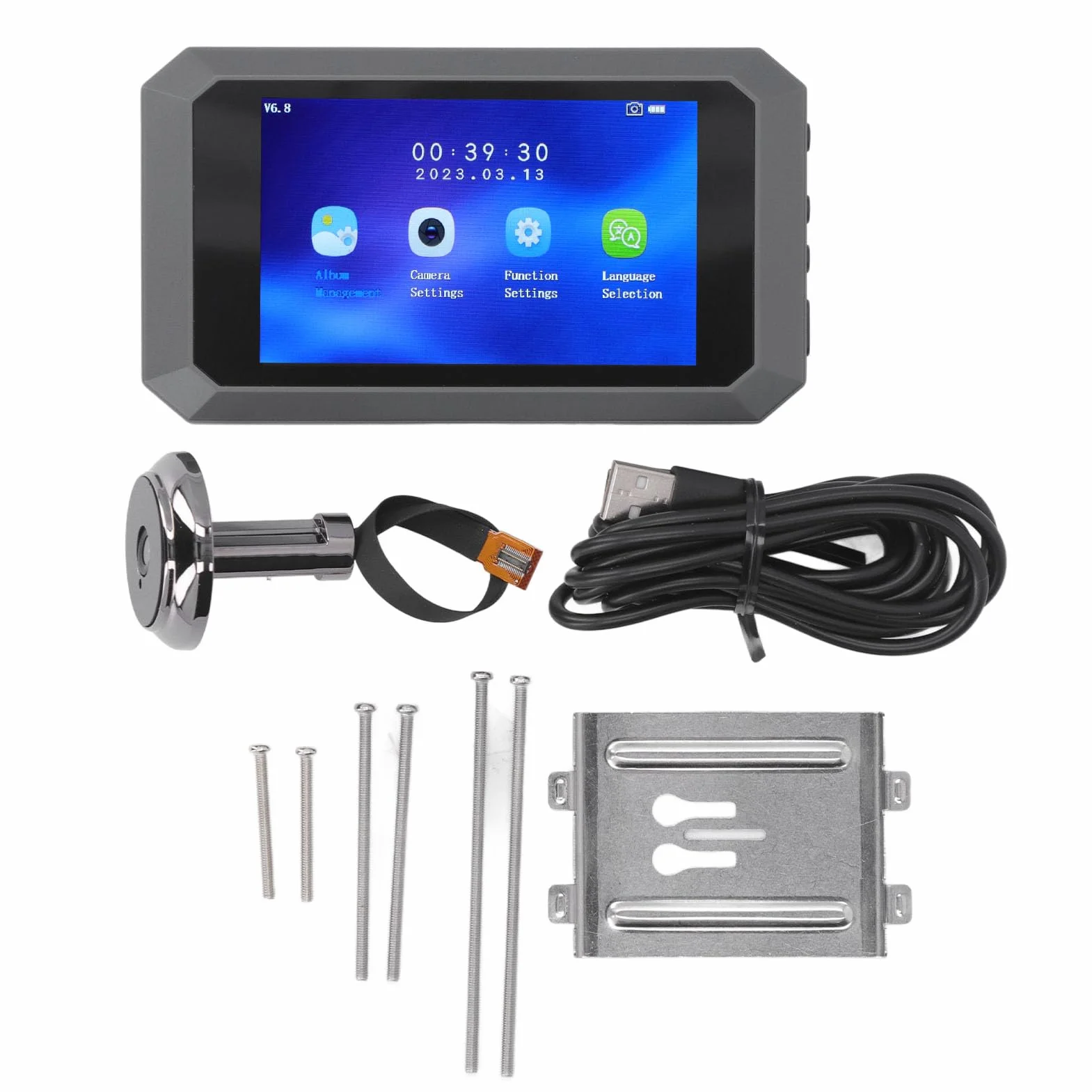 BuyWeek Kamera wizjer do drzwi, 1080P Video Wizjer 3,97 cala Kolorowy Wyświetlacz Kamera do Drzwi Widzenie Nocne 135° Szeroki Kąt Widzenia Akumulator 1400mAh