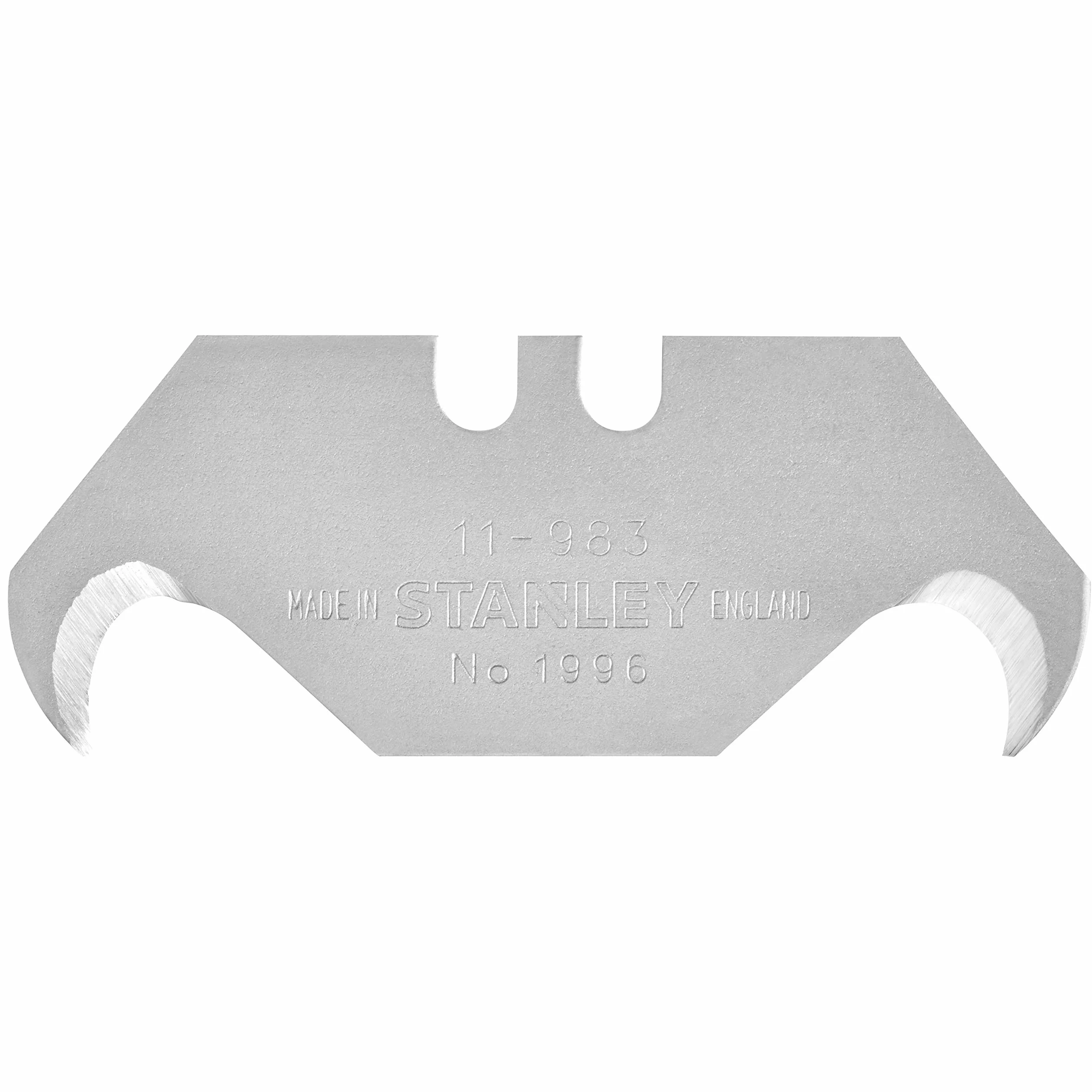 Stanley Ostrza haczykowe 1996 (grubość ostrza 0,65 mm, odpowiednie do opakowaniów/wykładzin podłogowych/plastików) 10 sztuk, 1-11-802