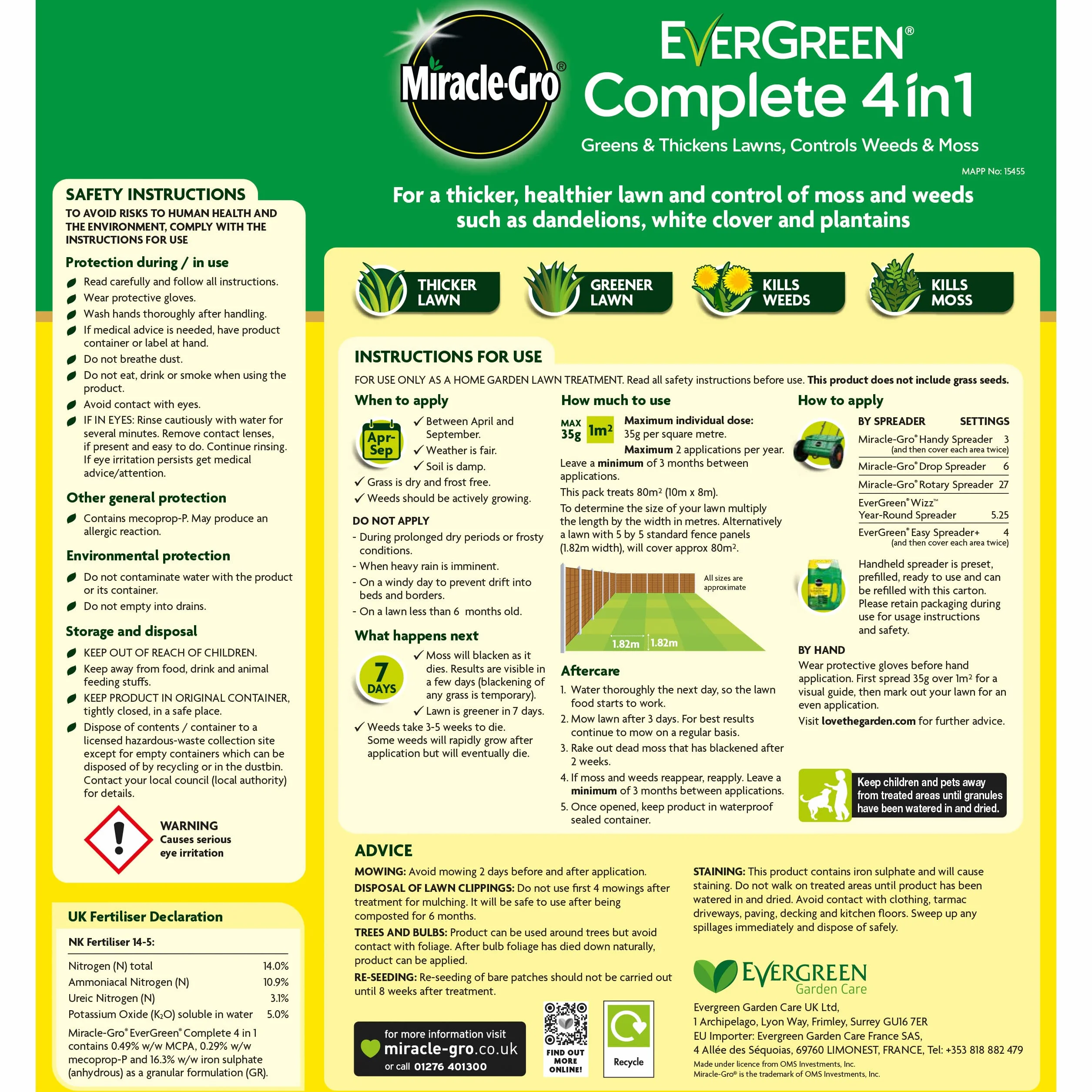 EverGreen Traitement 4 en 1 pelouse 80 m²