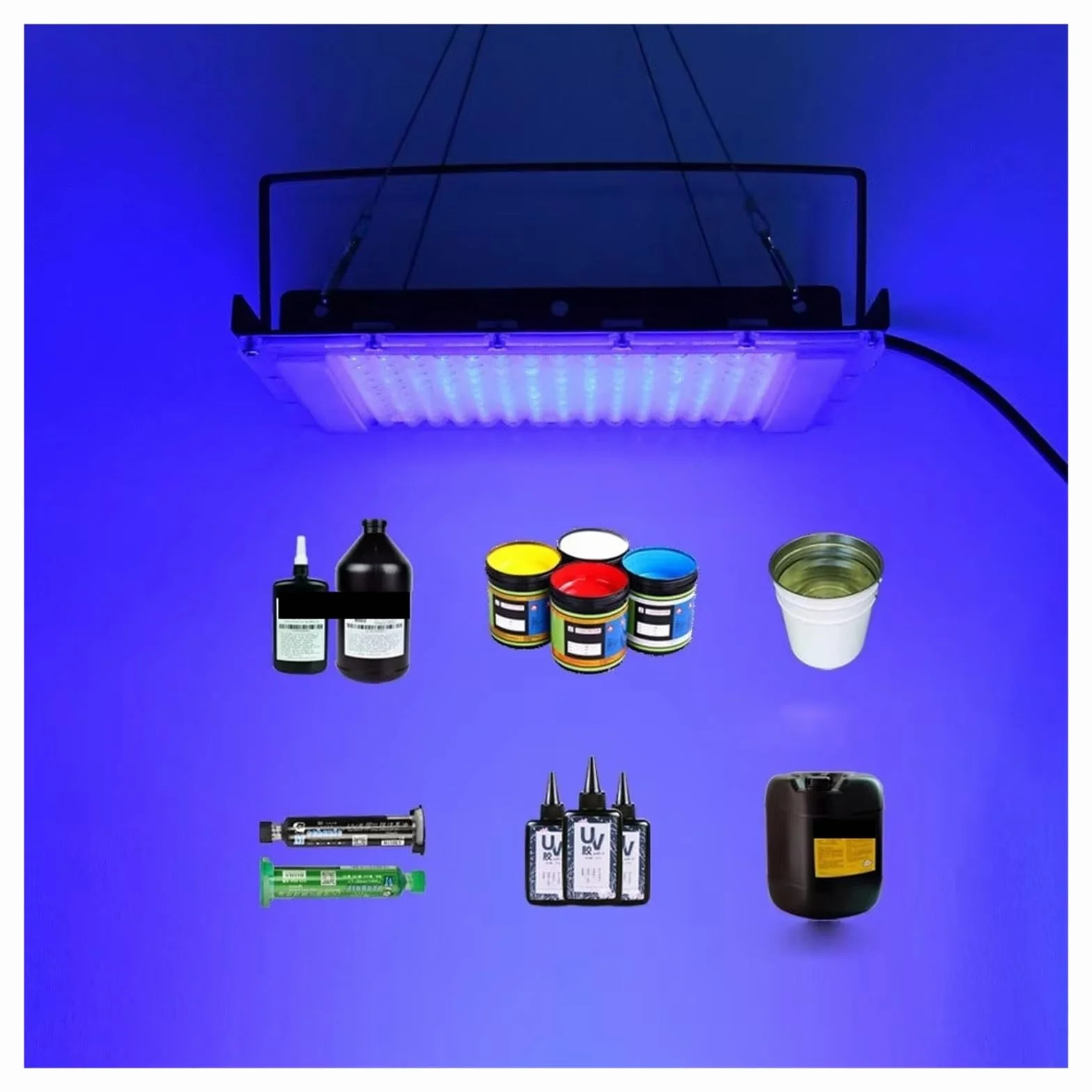 200W 300W LED Lampa utwardzająca ultrafioletowa 395nm 365nm 405nm UV Klej Drukowanie Natryskowe Malowanie Żywica Atrament Żywica DIY Utwardzanie Utwardzać żywicę światłoczułą(100W,395nm*365nm)