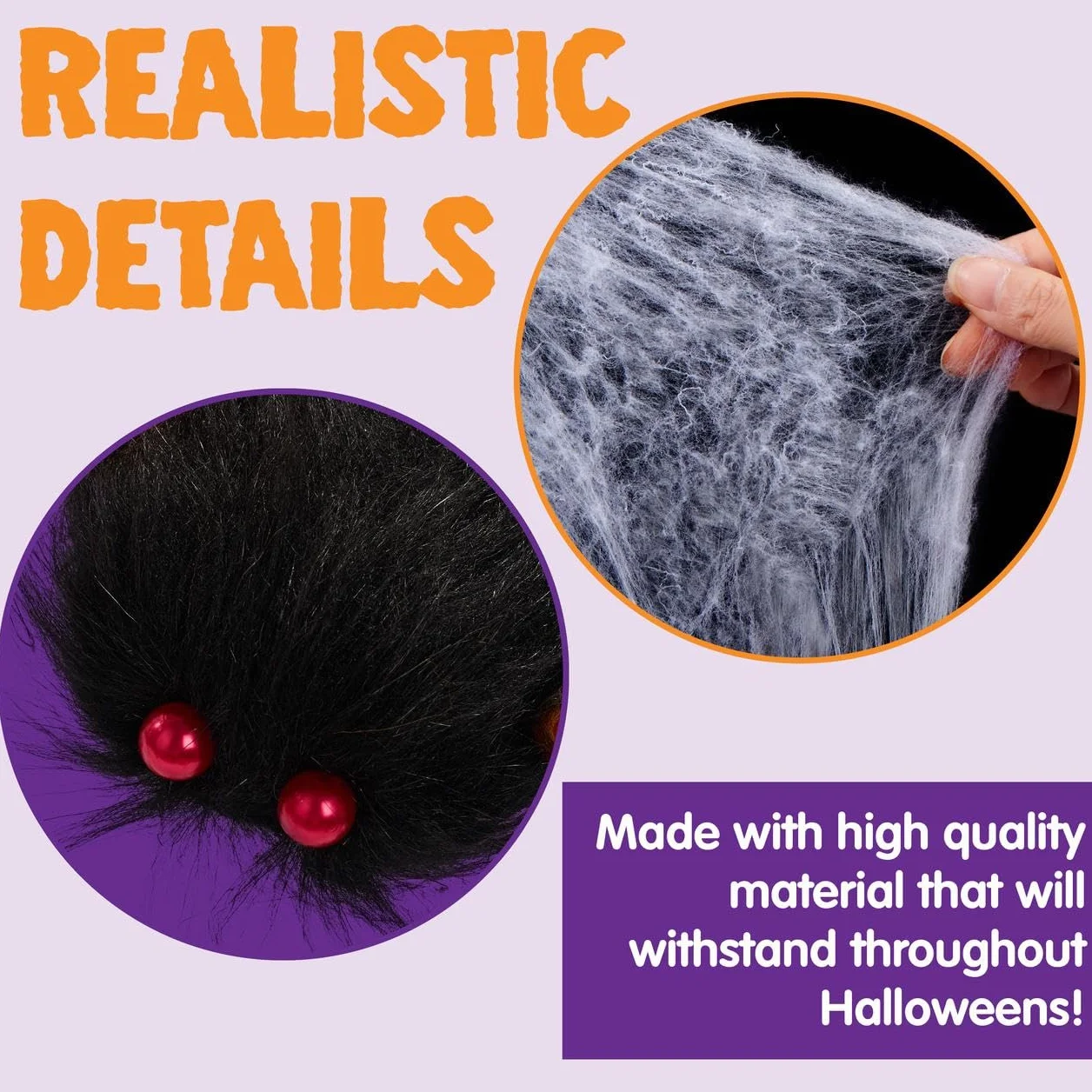 JOYIN Dekoracja pajęczyny na Halloween 150 cm duży pająk 4,0 x 4,8 m trójkątna sieć