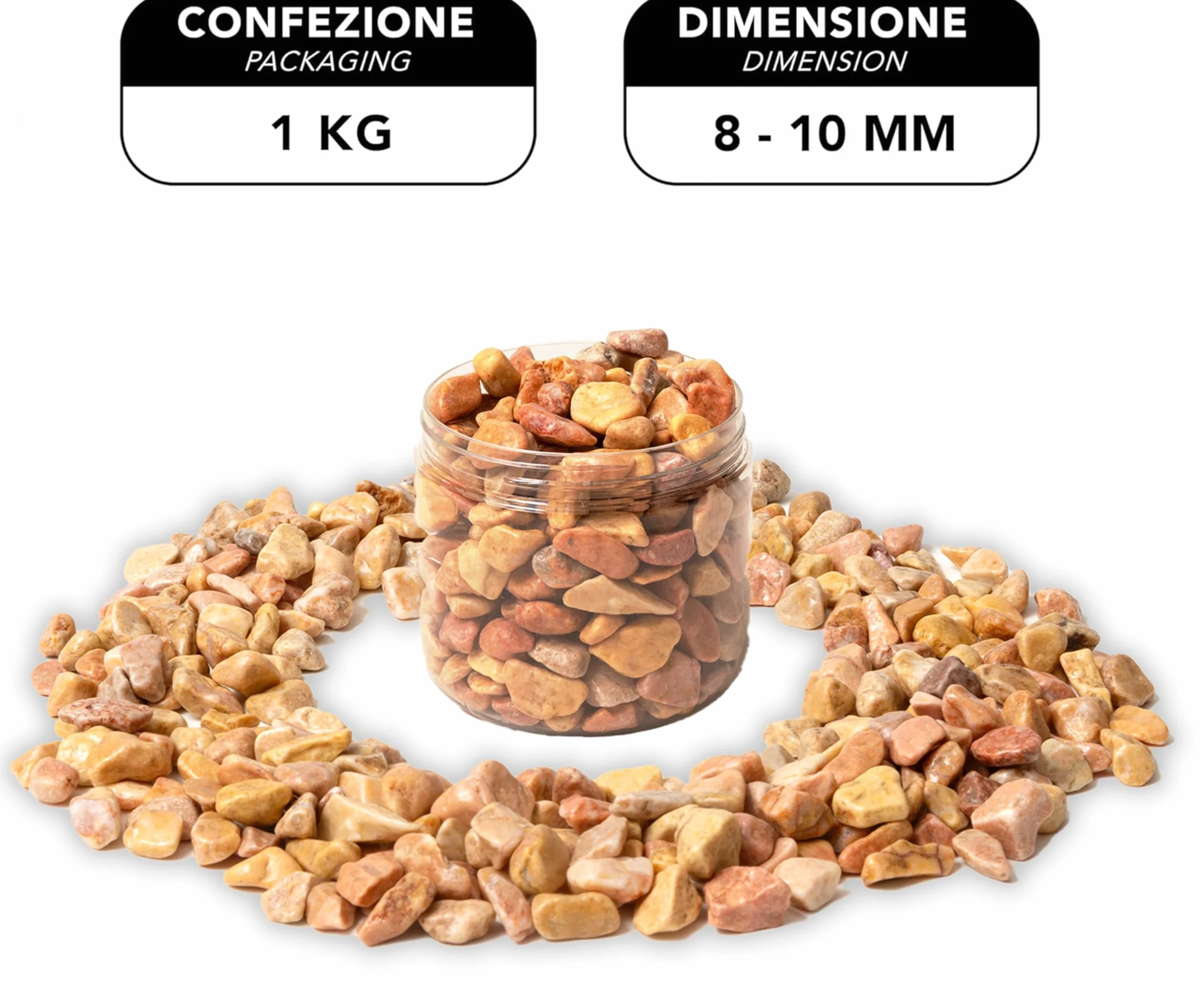 IPEA Kamienie dekoracyjne naturalne 8-10 mm 1 kg do wazonów ogrodowych akwarium