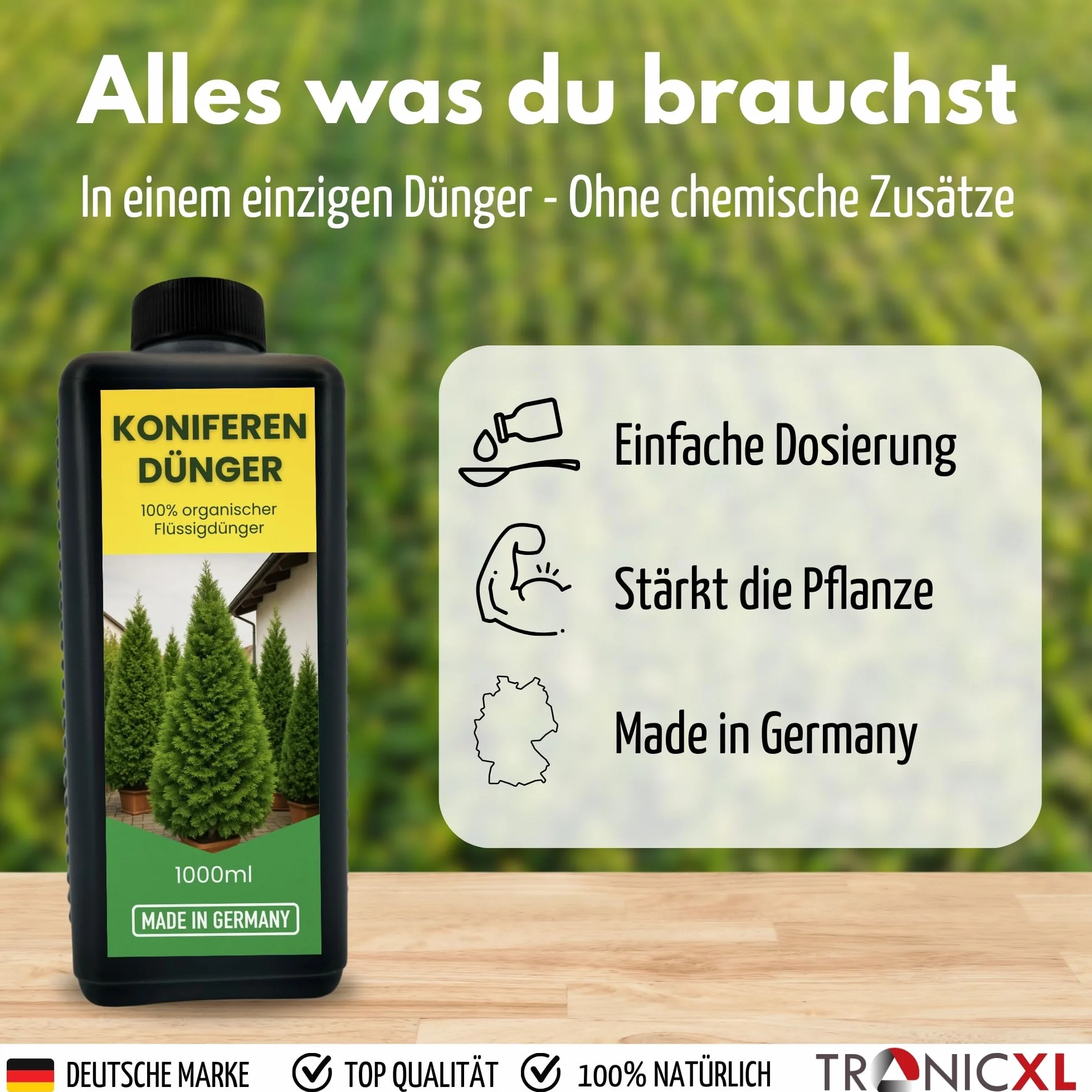 Organiczny płynny nawóz do drzew iglastych 1 l do tui, sosny, świerku, jodły