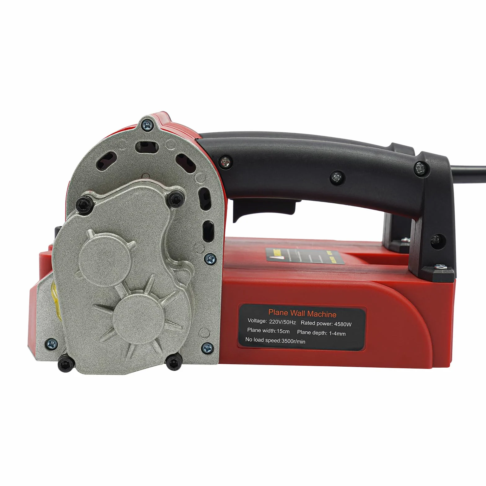 Szlifierka do betonu, 4580 W, elektryczna strugarka ścienna z 2 uchwytami, szerokość strugania 3500 obr./min 15 cm, regulowana głębokość strugania 1-4 mm, do ścian, sufitów i podłóg