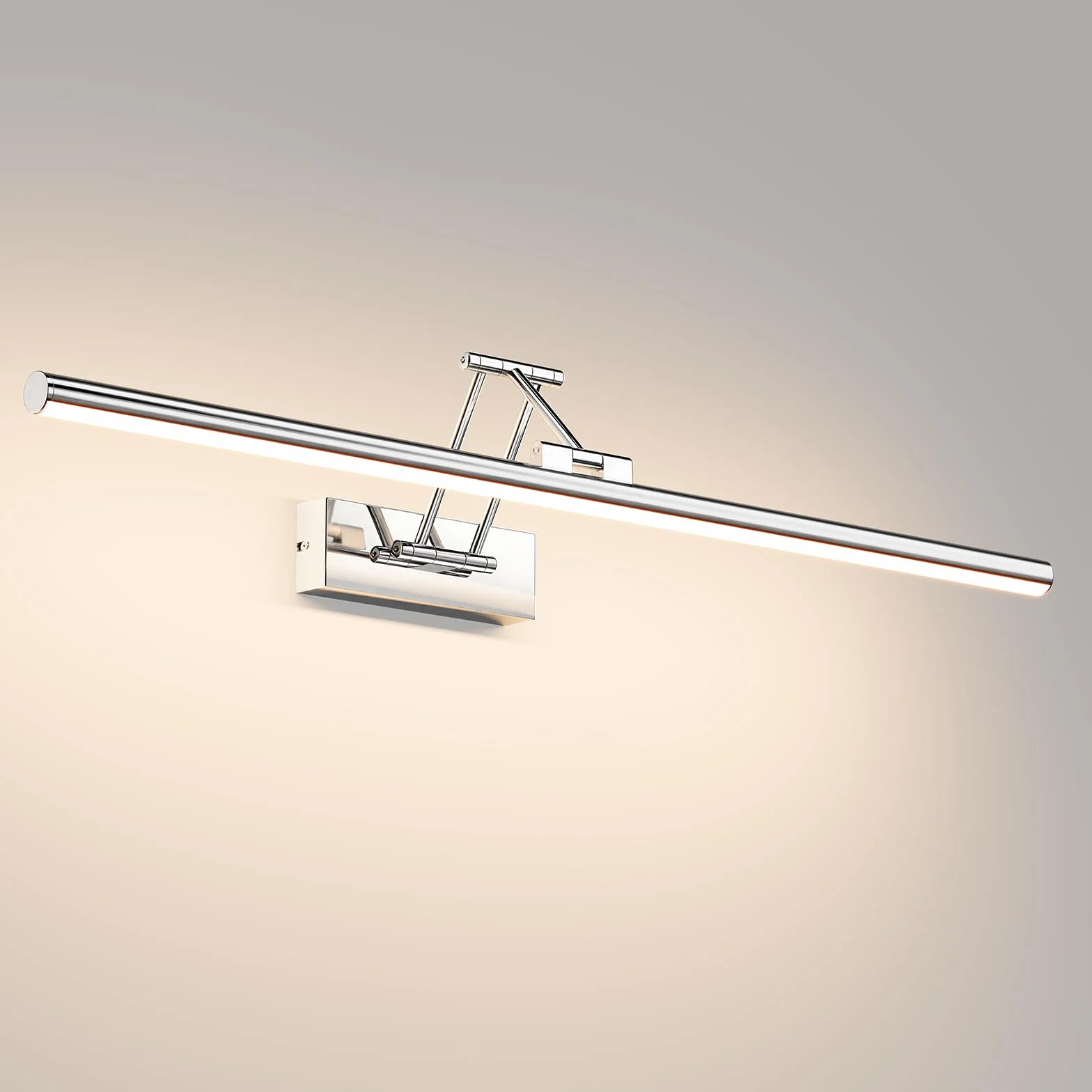 Klighten Lampa lustrzana LED łazienkowa 70 cm, obrotowe lampy lustrzane do łazienki IP44, oświetlenie lustra łazienkowego 24 W 1650 lm, oświetlenie lustra łazienkowego LED