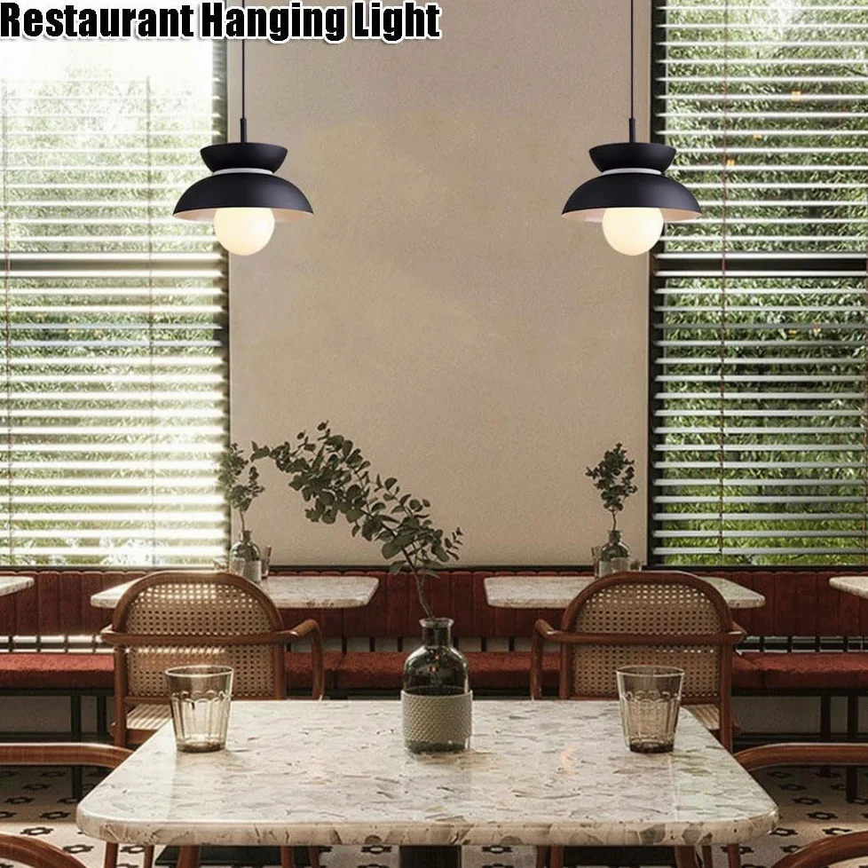 E27 Base Ceiling Pendant Light, American-Style Metal Chandelier, Personalized Single-Head Hanging Lamp Shade, Decorative Lighting Fixture for Hallways and Entryways