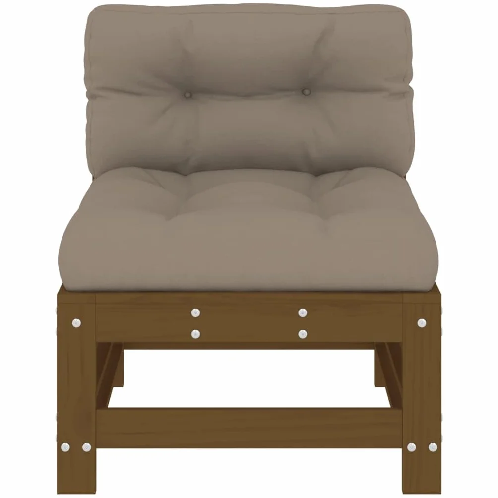 vidaXL Siedzisko środkowe z poduszkami, lite drewno sosnowe, sofa do ogrodu